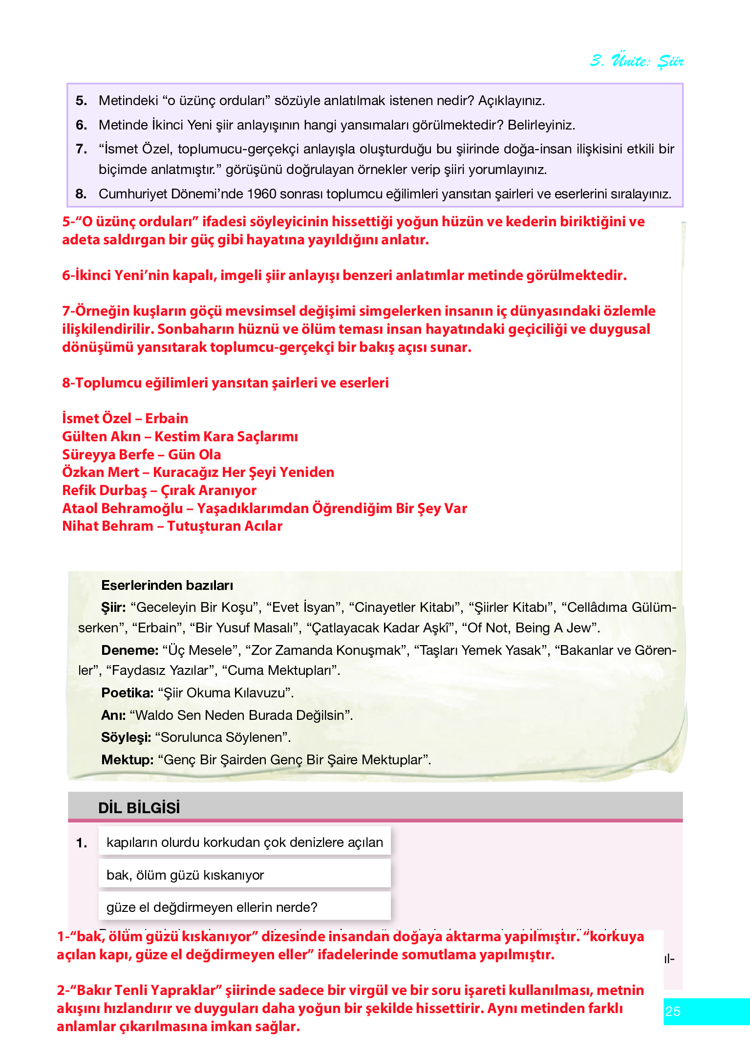 12. Sınıf Melis Yayınları Türk Dili Ve Edebiyatı Ders Kitabı Sayfa 125 Cevapları 12. Sınıf Melis Yayınları Türk Dili Ve Edebiyatı Ders Kitabı Sayfa 125 Cevapları