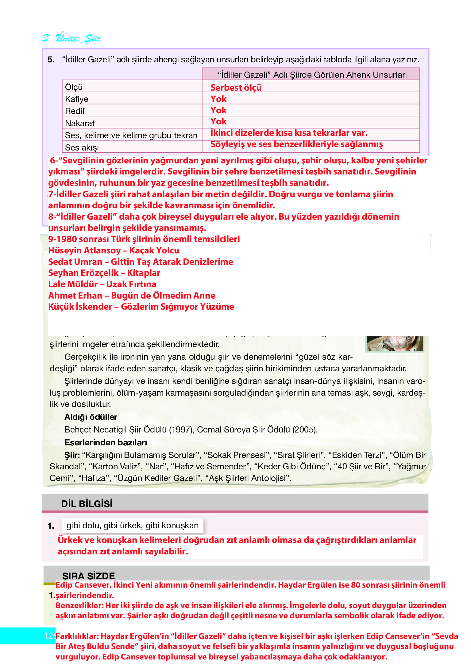 12. Sınıf Melis Yayınları Türk Dili Ve Edebiyatı Ders Kitabı Sayfa 128 Cevapları 12. Sınıf Melis Yayınları Türk Dili Ve Edebiyatı Ders Kitabı Sayfa 128 Cevapları