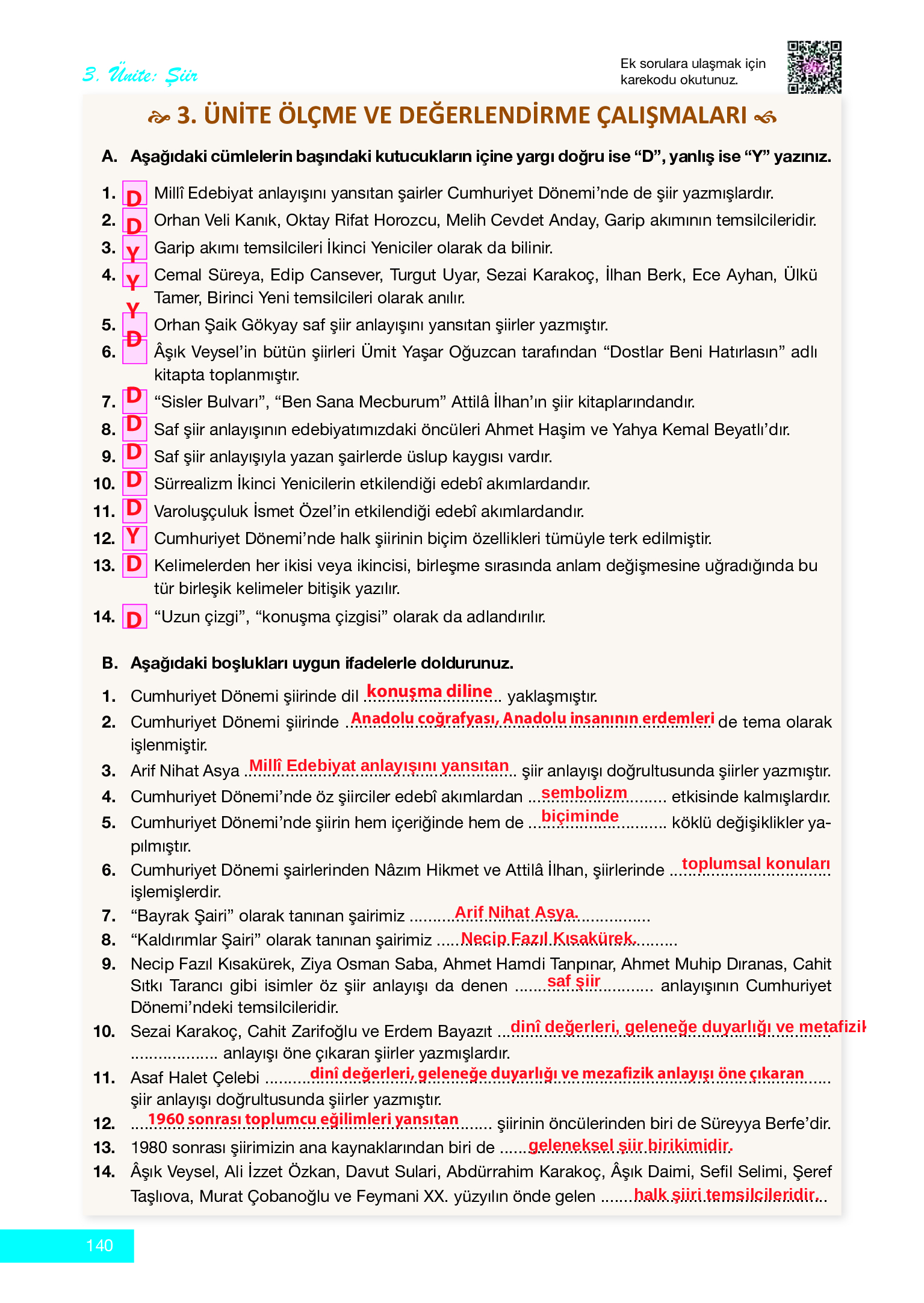 12. Sınıf Melis Yayınları Türk Dili Ve Edebiyatı Ders Kitabı Sayfa 140 Cevapları 12. Sınıf Melis Yayınları Türk Dili Ve Edebiyatı Ders Kitabı Sayfa 140 Cevapları