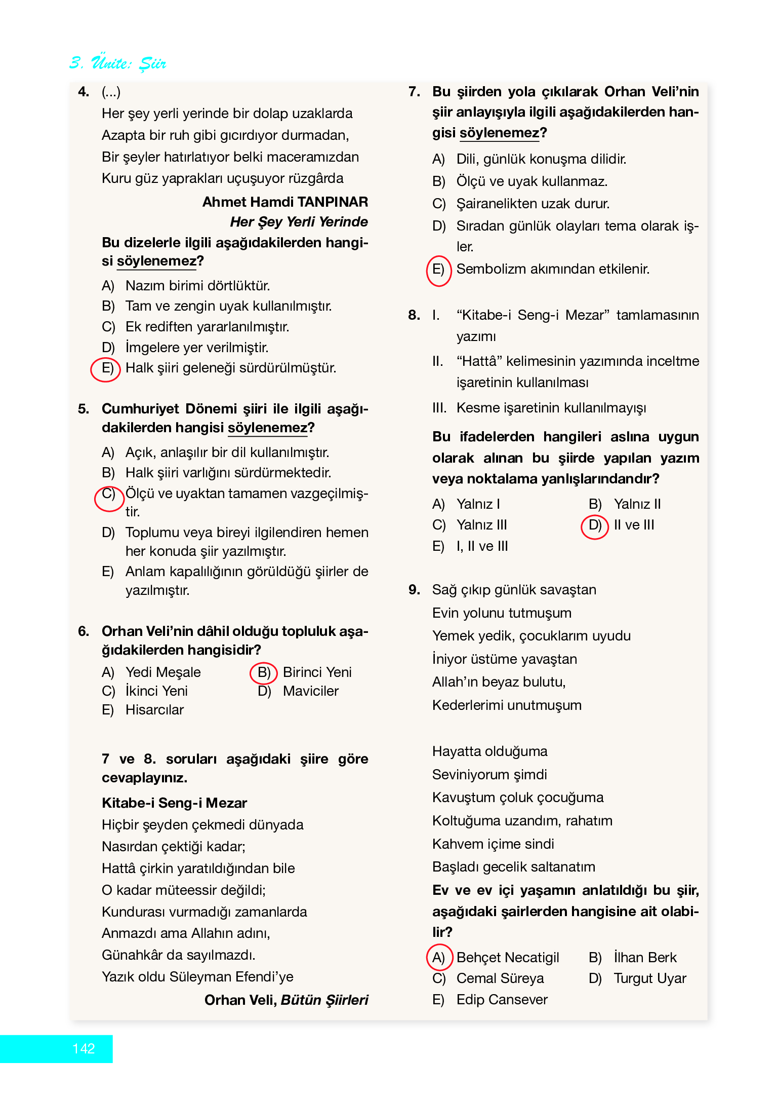 12. Sınıf Melis Yayınları Türk Dili Ve Edebiyatı Ders Kitabı Sayfa 142 Cevapları 12. Sınıf Melis Yayınları Türk Dili Ve Edebiyatı Ders Kitabı Sayfa 142 Cevapları