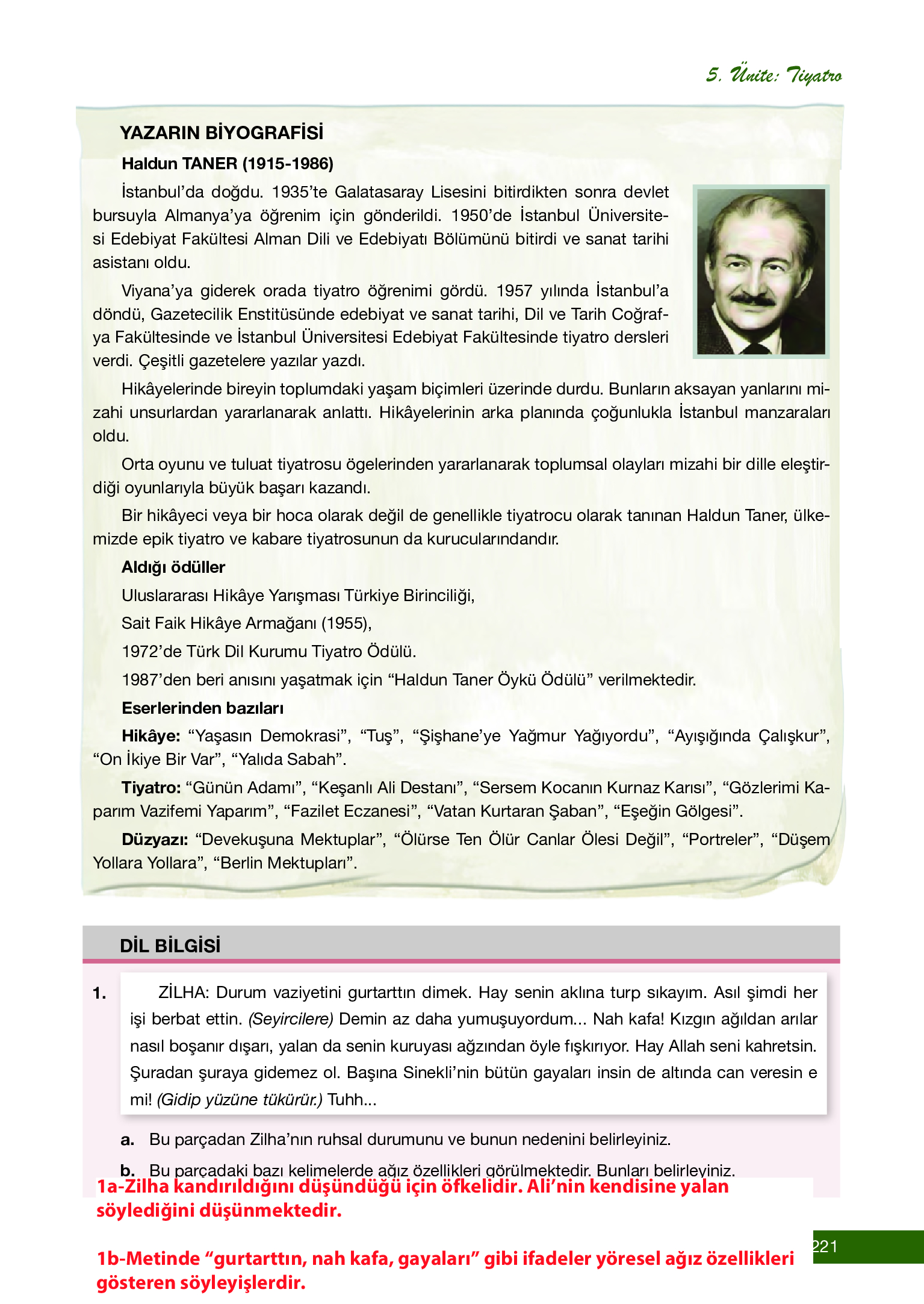 12. Sınıf Melis Yayınları Türk Dili Ve Edebiyatı Ders Kitabı Sayfa 221 Cevapları 12. Sınıf Melis Yayınları Türk Dili Ve Edebiyatı Ders Kitabı Sayfa 221 Cevapları