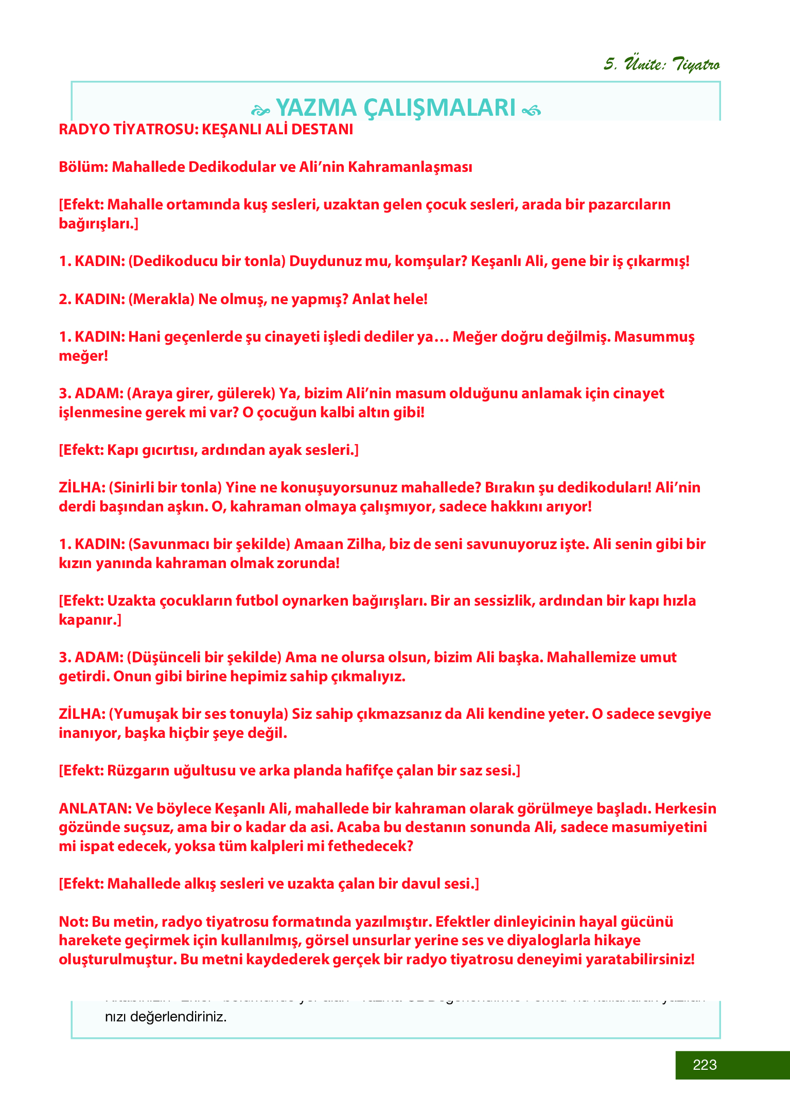 12. Sınıf Melis Yayınları Türk Dili Ve Edebiyatı Ders Kitabı Sayfa 223 Cevapları