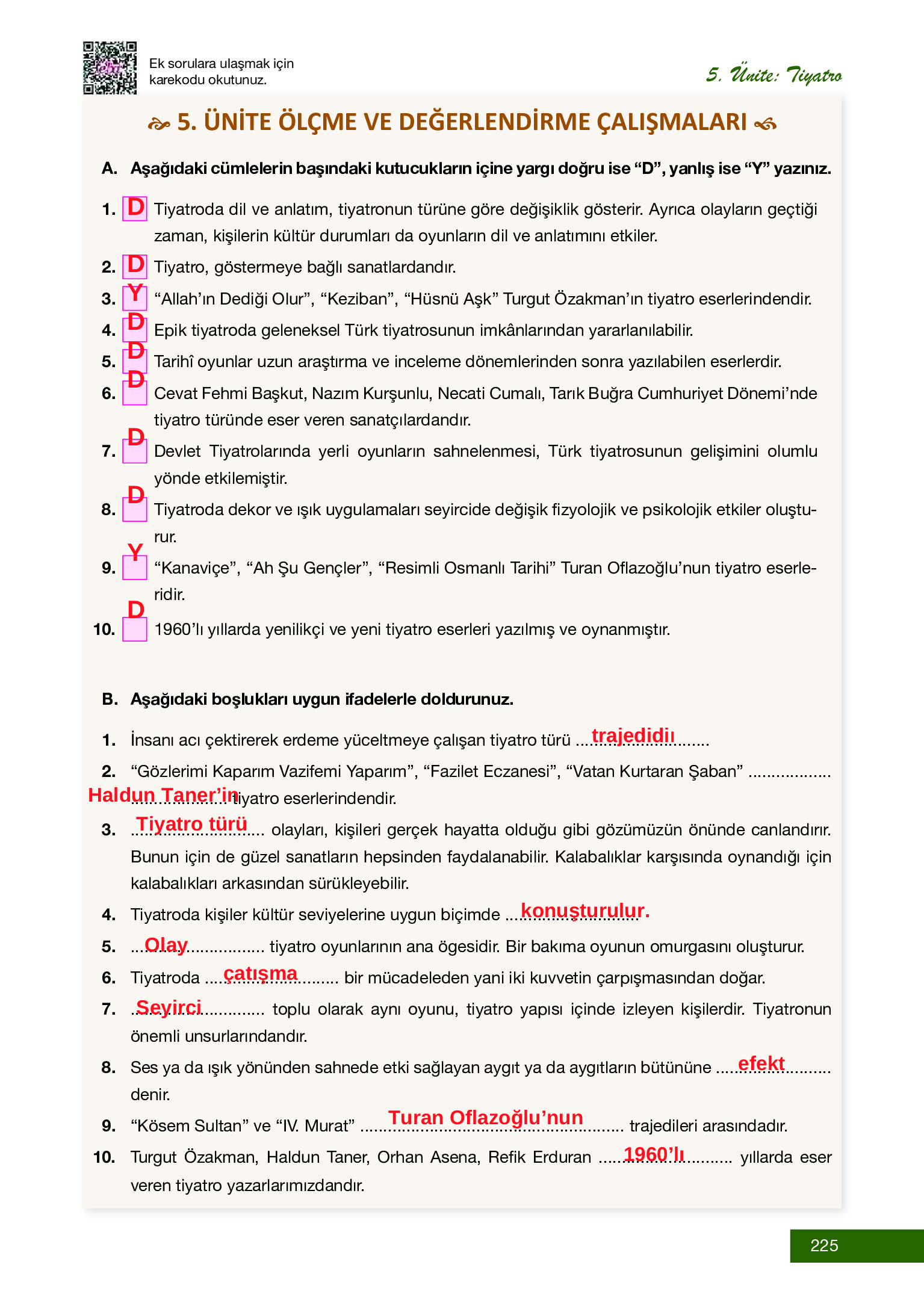 12. Sınıf Melis Yayınları Türk Dili Ve Edebiyatı Ders Kitabı Sayfa 225 Cevapları 12. Sınıf Melis Yayınları Türk Dili Ve Edebiyatı Ders Kitabı Sayfa 225 Cevapları