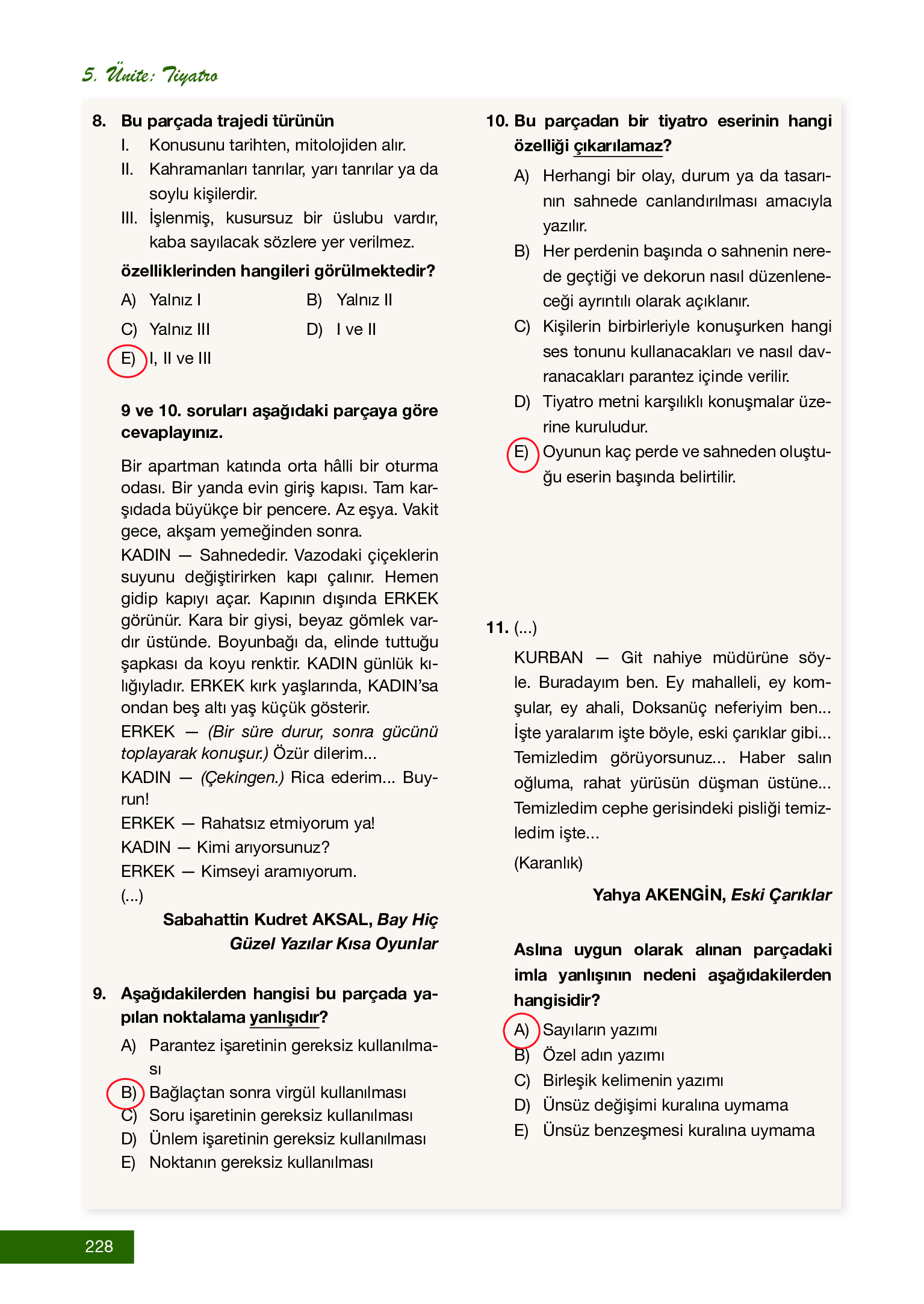 12. Sınıf Melis Yayınları Türk Dili Ve Edebiyatı Ders Kitabı Sayfa 228 Cevapları 12. Sınıf Melis Yayınları Türk Dili Ve Edebiyatı Ders Kitabı Sayfa 228 Cevapları