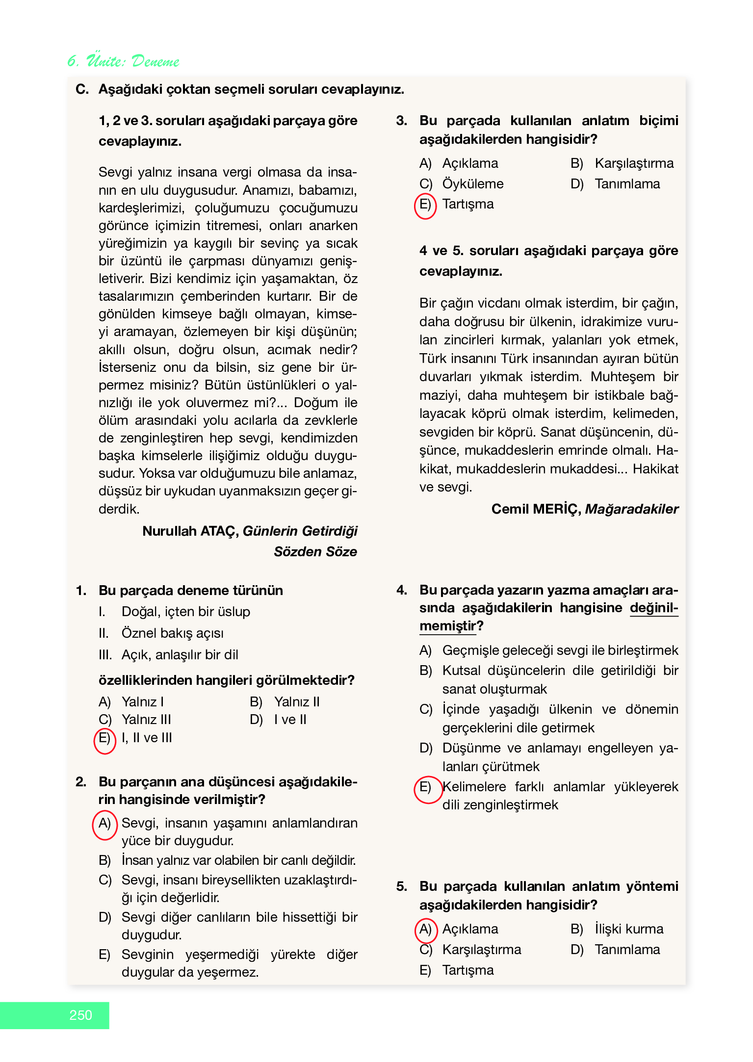 12. Sınıf Melis Yayınları Türk Dili Ve Edebiyatı Ders Kitabı Sayfa 250 Cevapları 12. Sınıf Melis Yayınları Türk Dili Ve Edebiyatı Ders Kitabı Sayfa 250 Cevapları