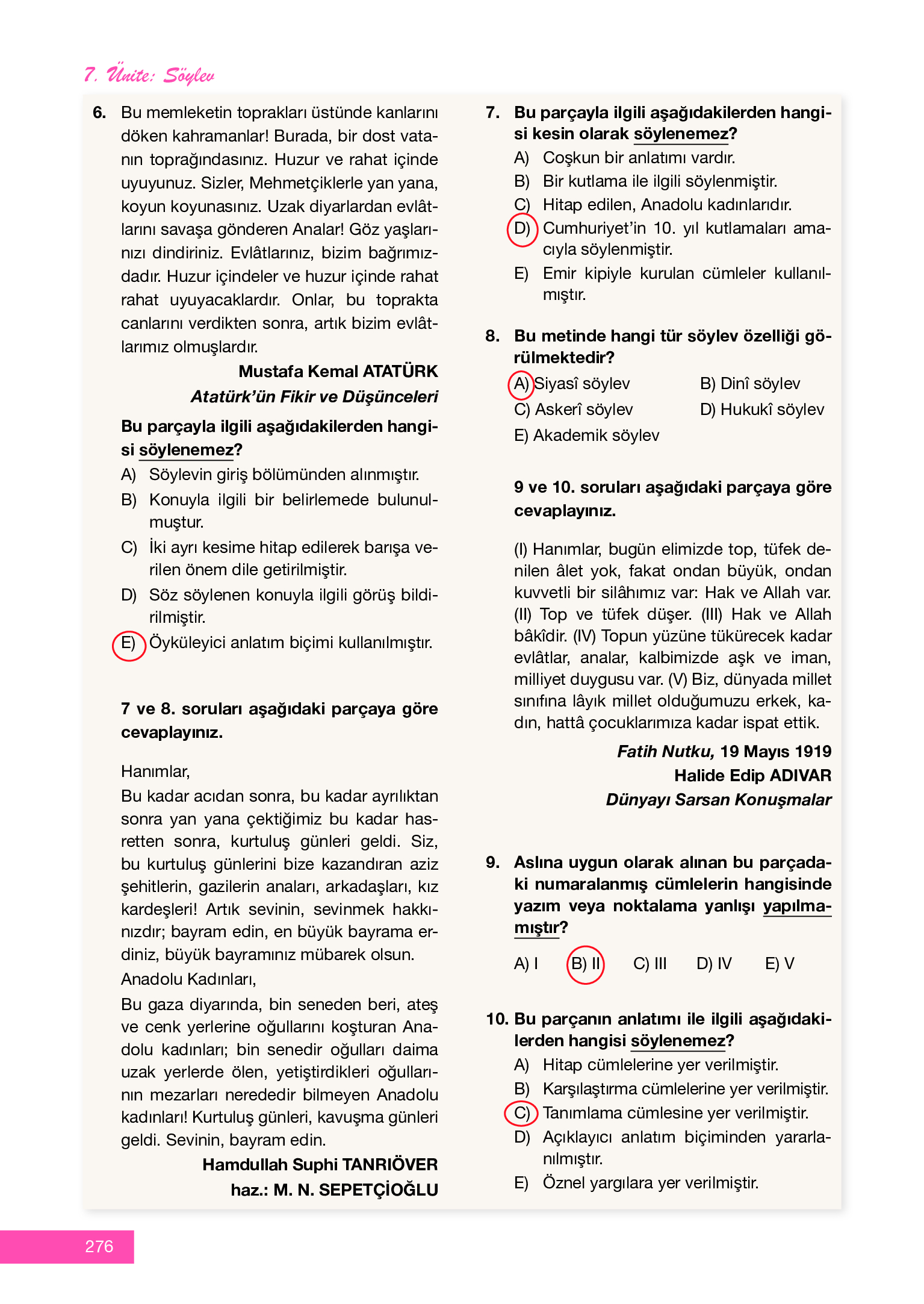 12. Sınıf Melis Yayınları Türk Dili Ve Edebiyatı Ders Kitabı Sayfa 276 Cevapları 12. Sınıf Melis Yayınları Türk Dili Ve Edebiyatı Ders Kitabı Sayfa 276 Cevapları