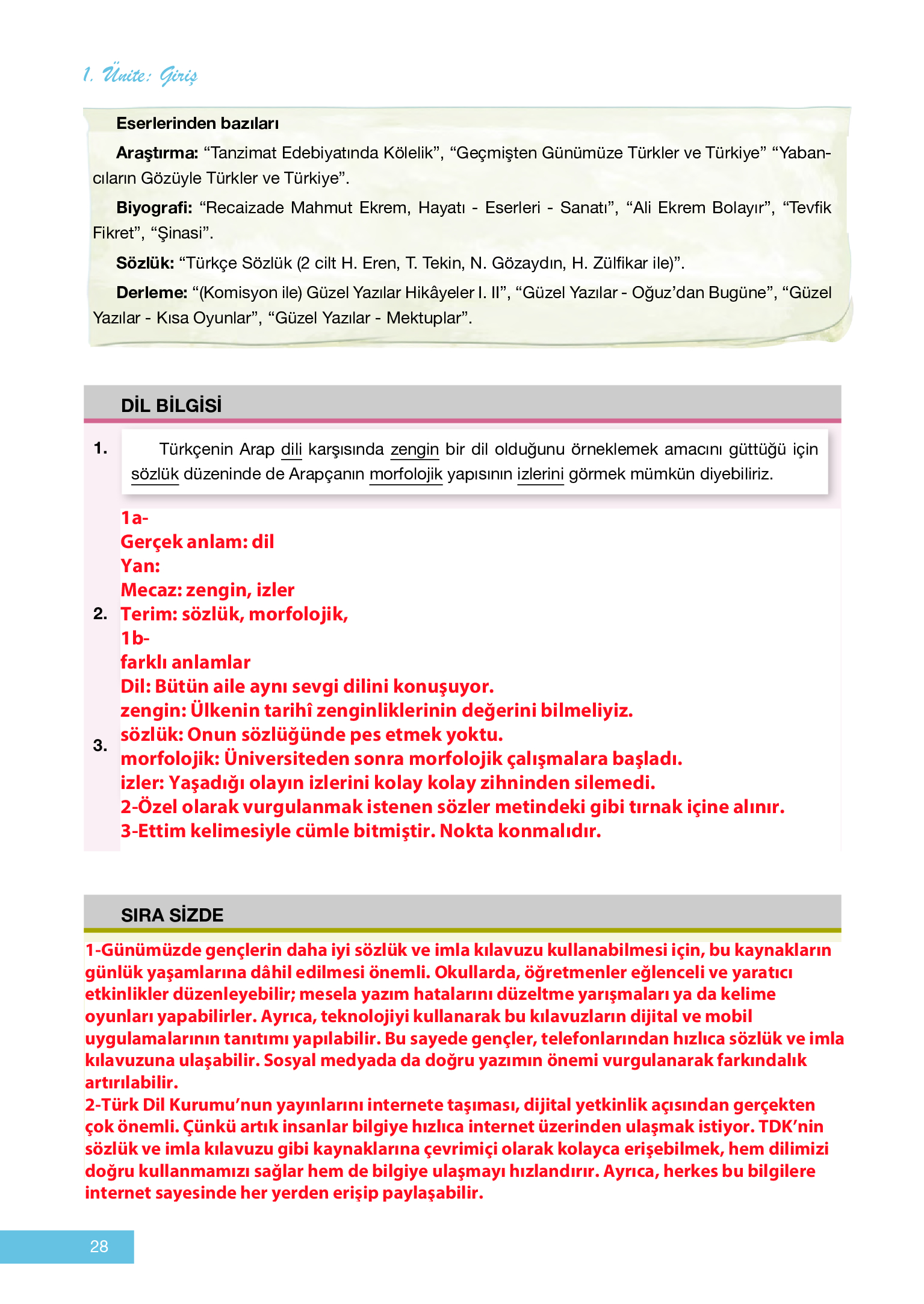 12. Sınıf Melis Yayınları Türk Dili Ve Edebiyatı Ders Kitabı Sayfa 28 Cevapları 12. Sınıf Melis Yayınları Türk Dili Ve Edebiyatı Ders Kitabı Sayfa 28 Cevapları