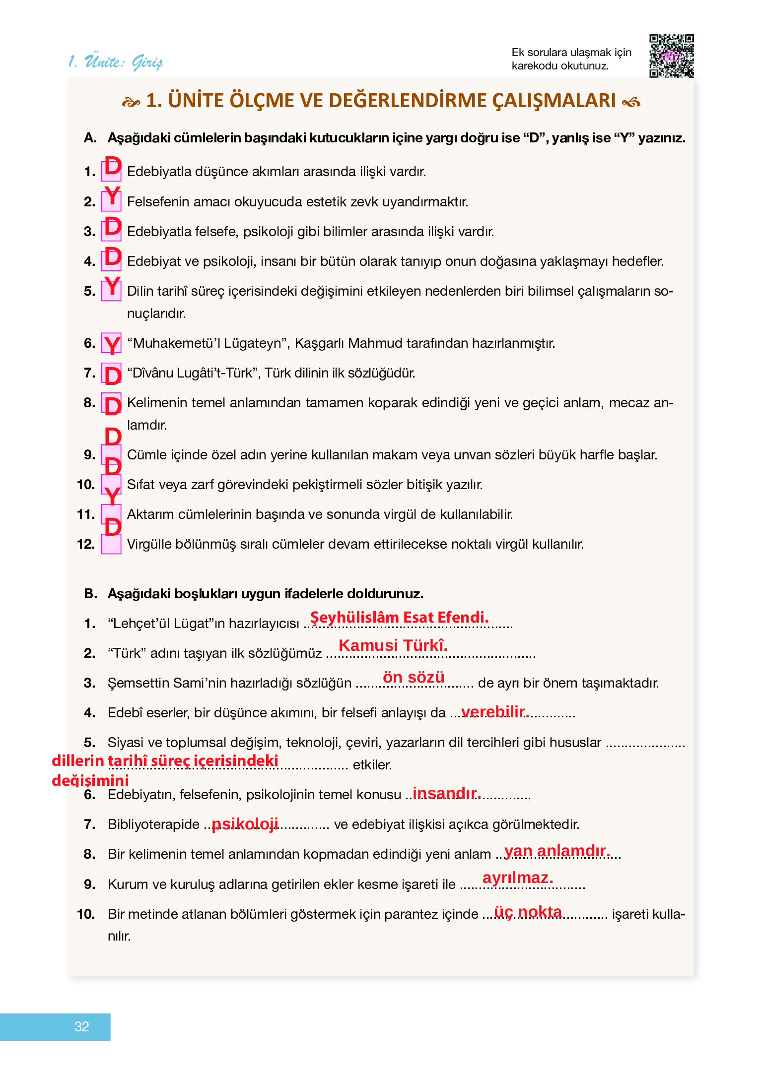 12. Sınıf Melis Yayınları Türk Dili Ve Edebiyatı Ders Kitabı Sayfa 32 Cevapları 12. Sınıf Melis Yayınları Türk Dili Ve Edebiyatı Ders Kitabı Sayfa 32 Cevapları