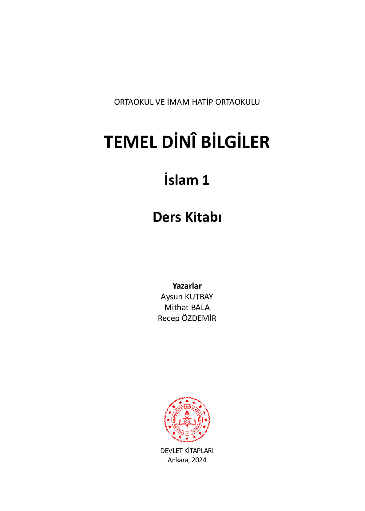 6. Sınıf Meb Yayınları Temel Dini Bilgiler İslam 1 Ders Kitabı Sayfa 1 Cevapları