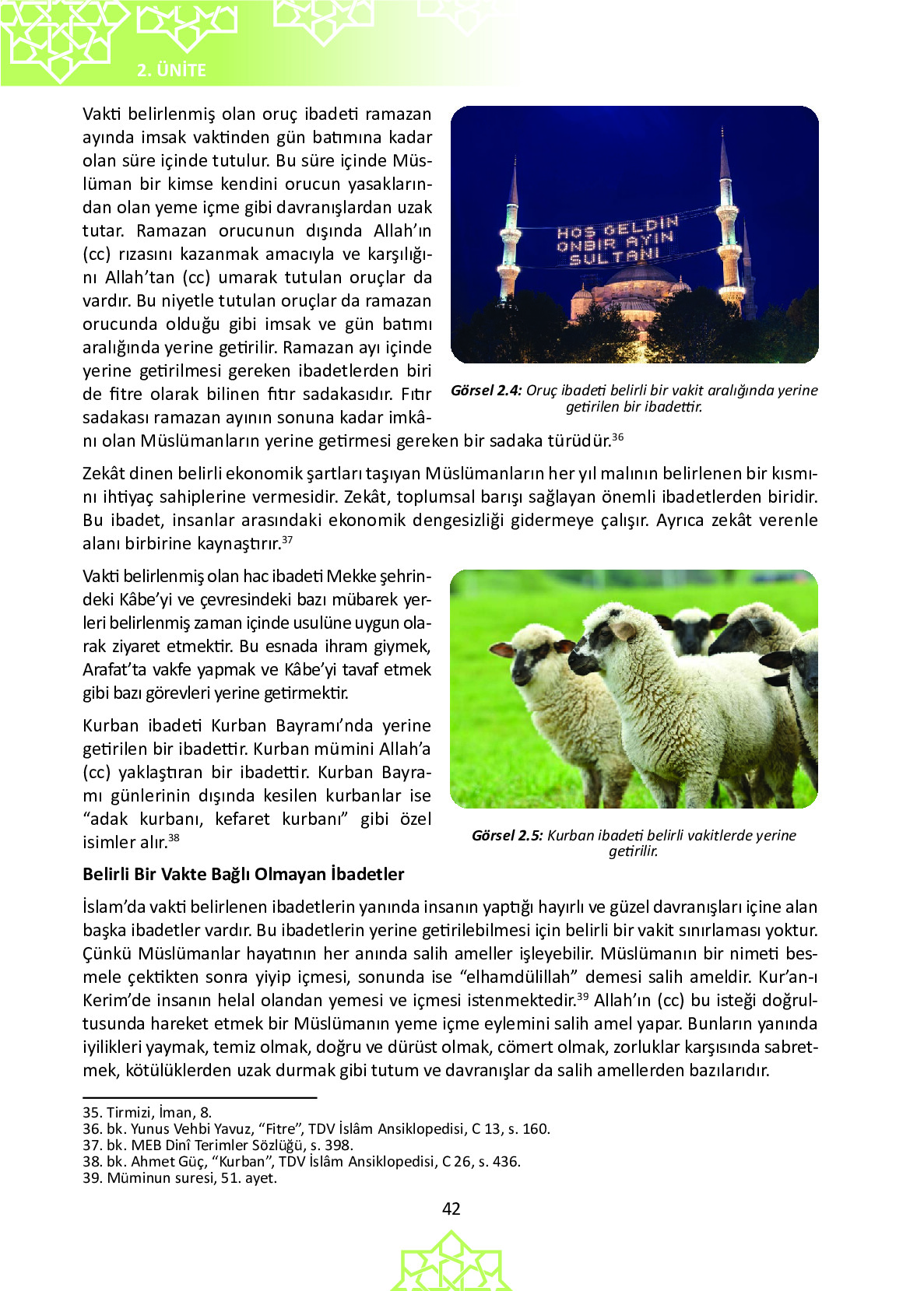 6. Sınıf Meb Yayınları Temel Dini Bilgiler İslam 1 Ders Kitabı Sayfa 42 Cevapları