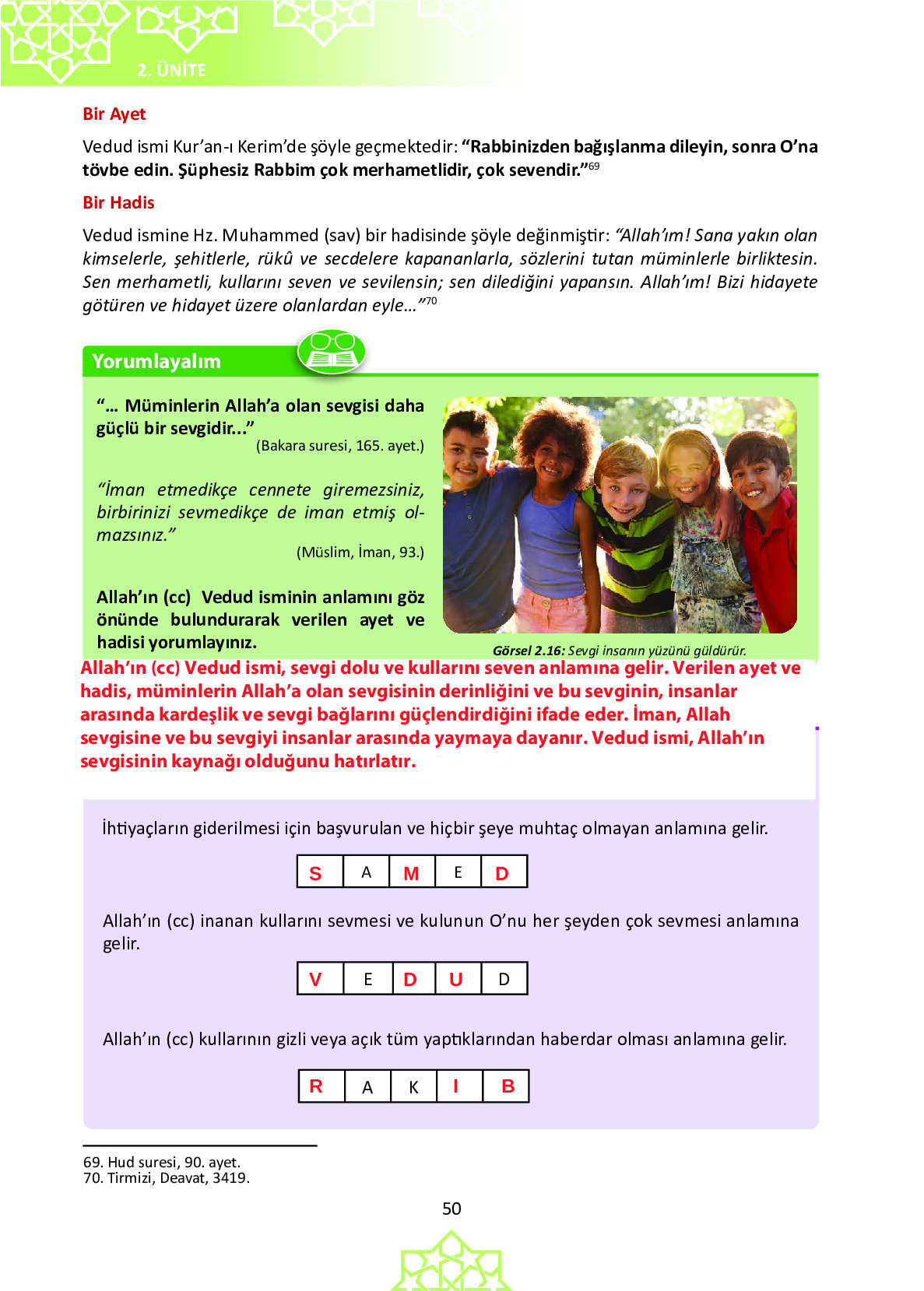 6. Sınıf Meb Yayınları Temel Dini Bilgiler İslam 1 Ders Kitabı Sayfa 50 Cevapları