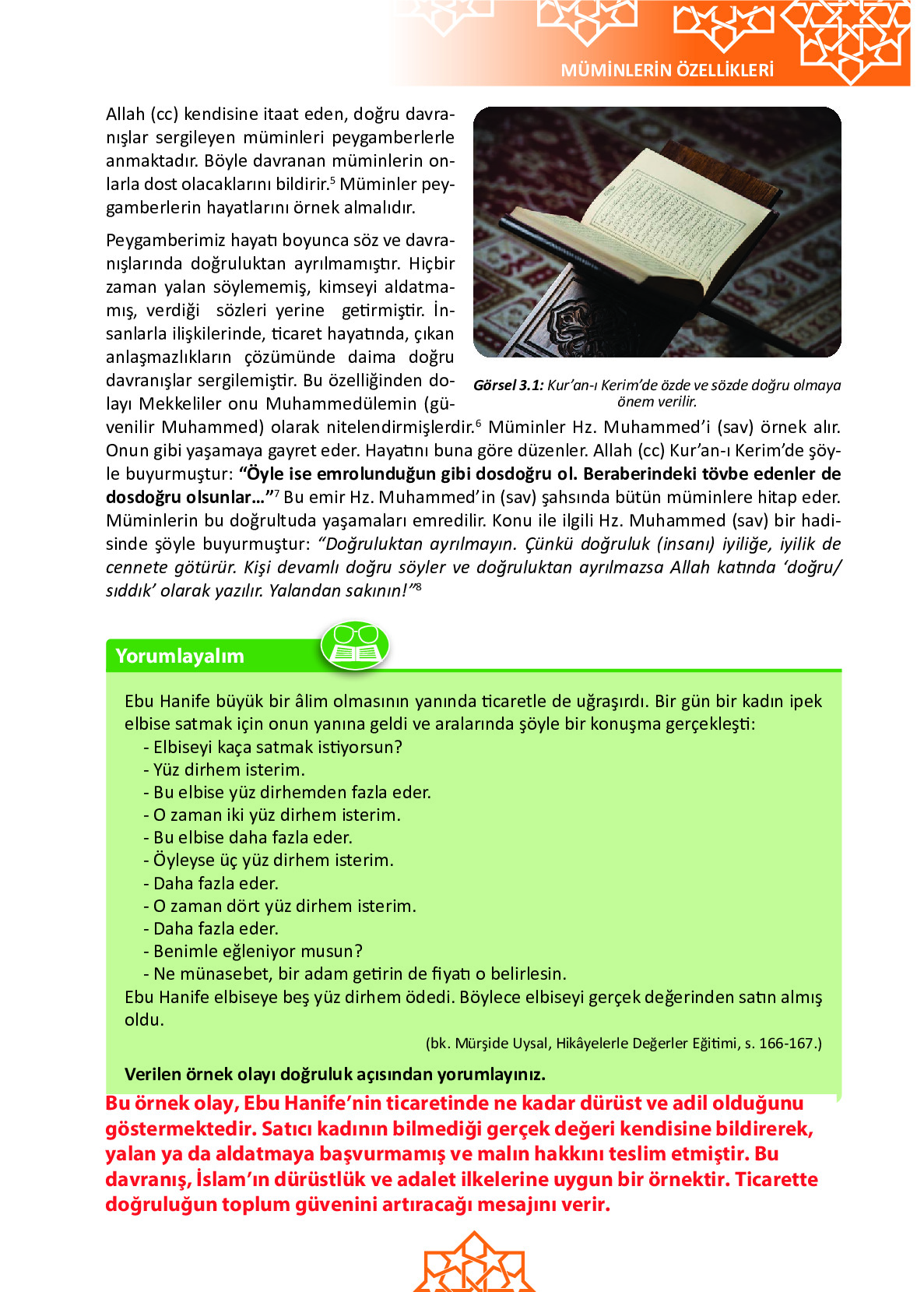 6. Sınıf Meb Yayınları Temel Dini Bilgiler İslam 1 Ders Kitabı Sayfa 57 Cevapları