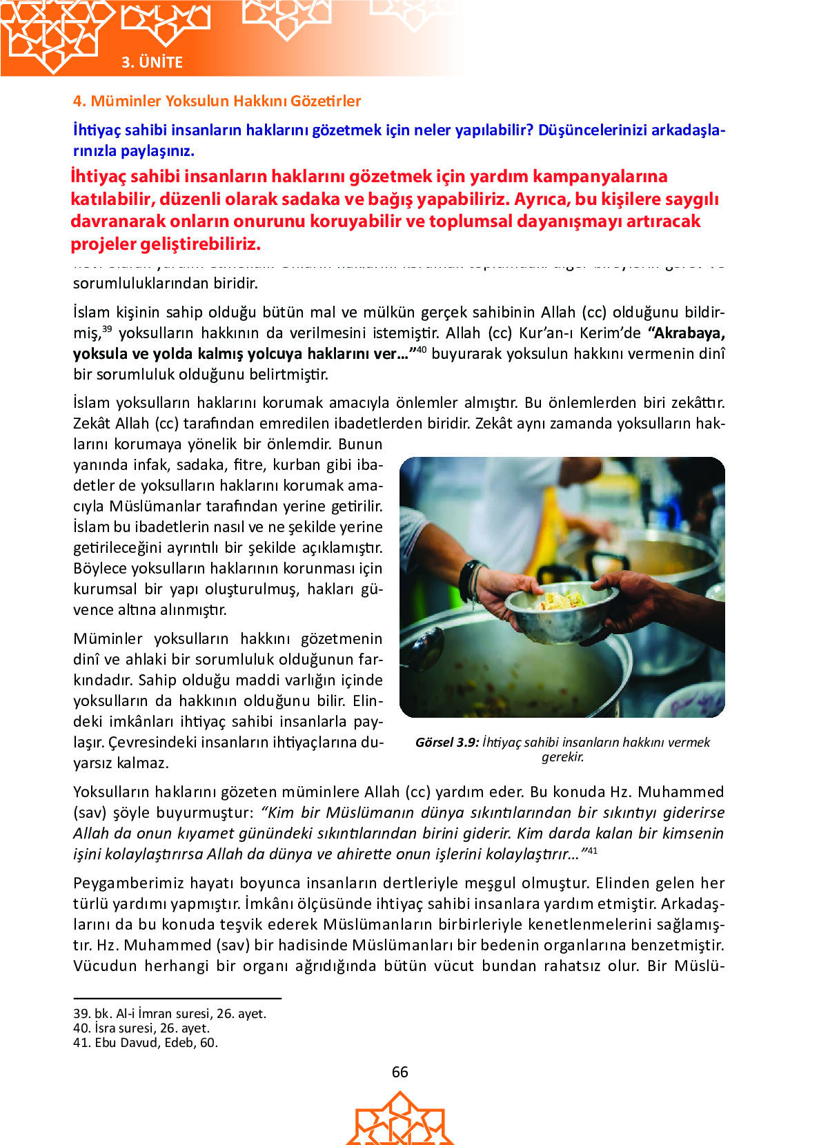 6. Sınıf Meb Yayınları Temel Dini Bilgiler İslam 1 Ders Kitabı Sayfa 66 Cevapları