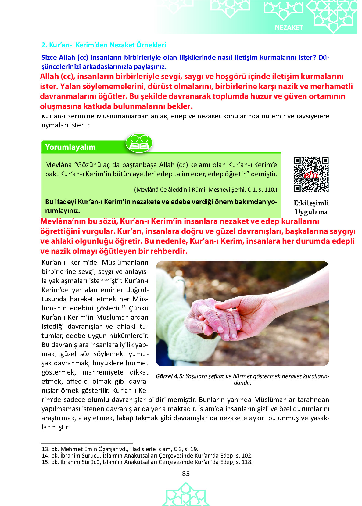 6. Sınıf Meb Yayınları Temel Dini Bilgiler İslam 1 Ders Kitabı Sayfa 85 Cevapları