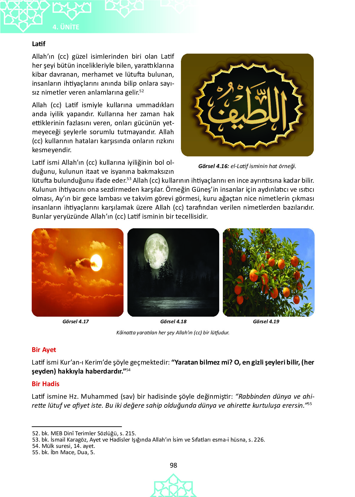 6. Sınıf Meb Yayınları Temel Dini Bilgiler İslam 1 Ders Kitabı Sayfa 98 Cevapları
