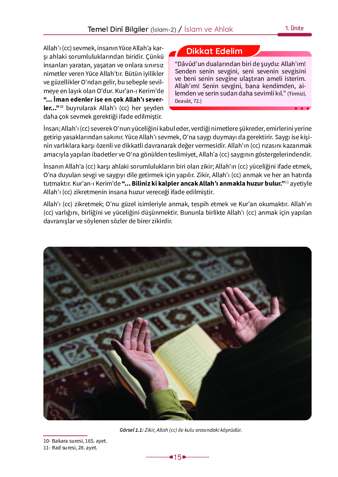 6. Sınıf Meb Yayınları Temel Dini Bilgiler İslam 2 Ders Kitabı Sayfa 15 Cevapları