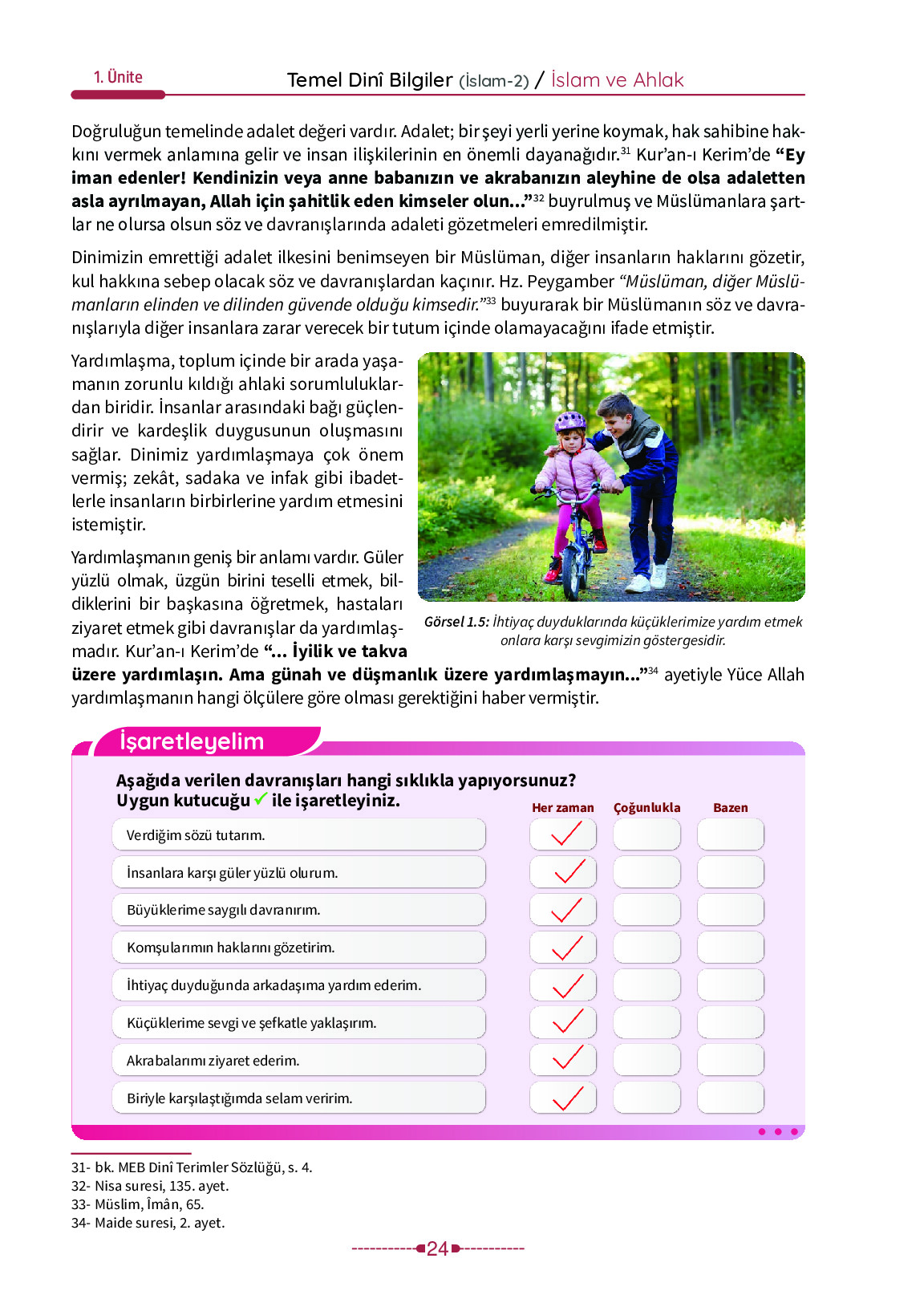 6. Sınıf Meb Yayınları Temel Dini Bilgiler İslam 2 Ders Kitabı Sayfa 24 Cevapları 6. Sınıf Meb Yayınları Temel Dini Bilgiler İslam 2 Ders Kitabı Sayfa 24 Cevapları