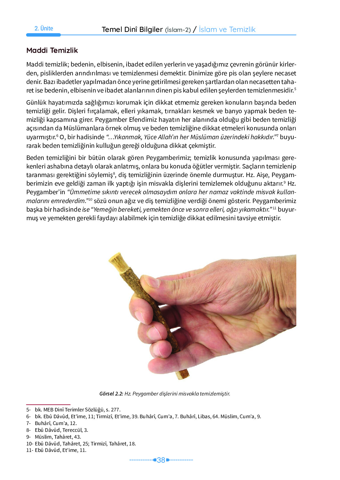 6. Sınıf Meb Yayınları Temel Dini Bilgiler İslam 2 Ders Kitabı Sayfa 38 Cevapları