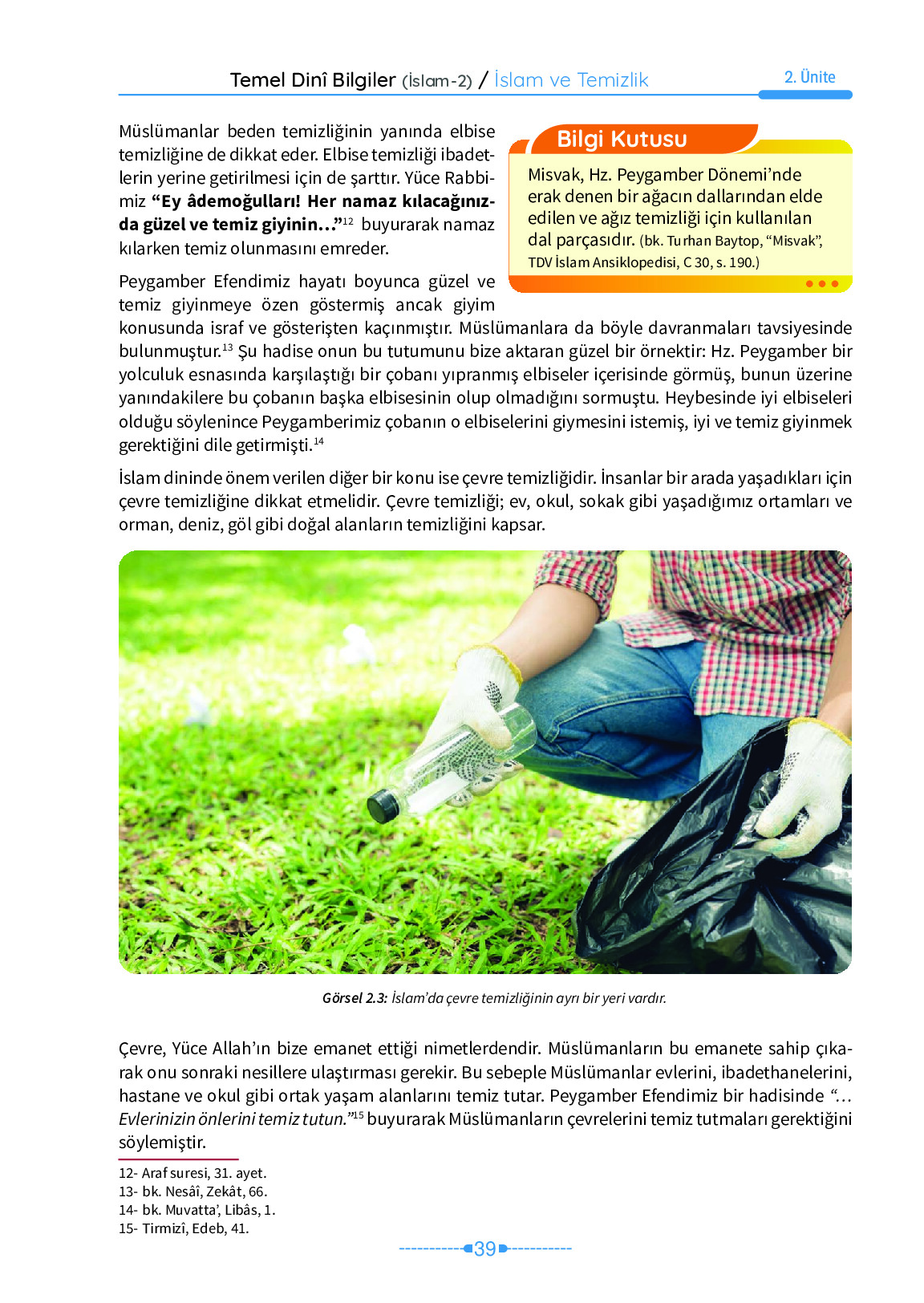 6. Sınıf Meb Yayınları Temel Dini Bilgiler İslam 2 Ders Kitabı Sayfa 39 Cevapları