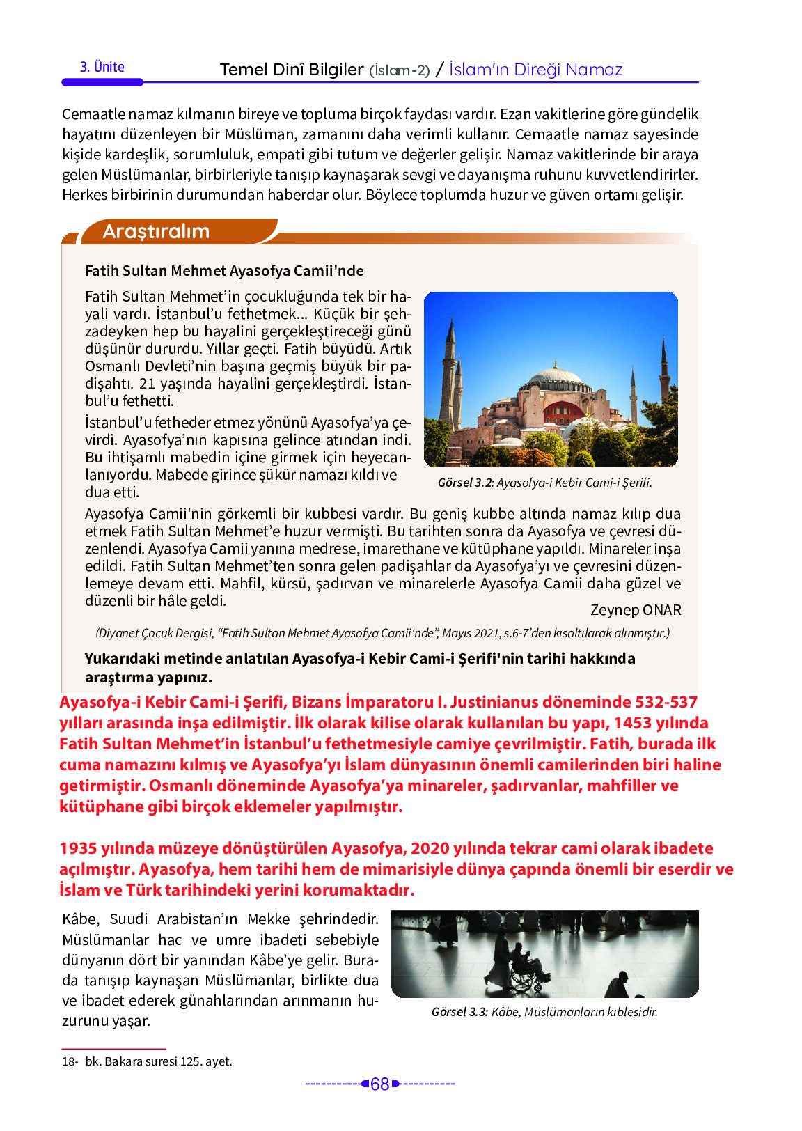 6. Sınıf Meb Yayınları Temel Dini Bilgiler İslam 2 Ders Kitabı Sayfa 68 Cevapları