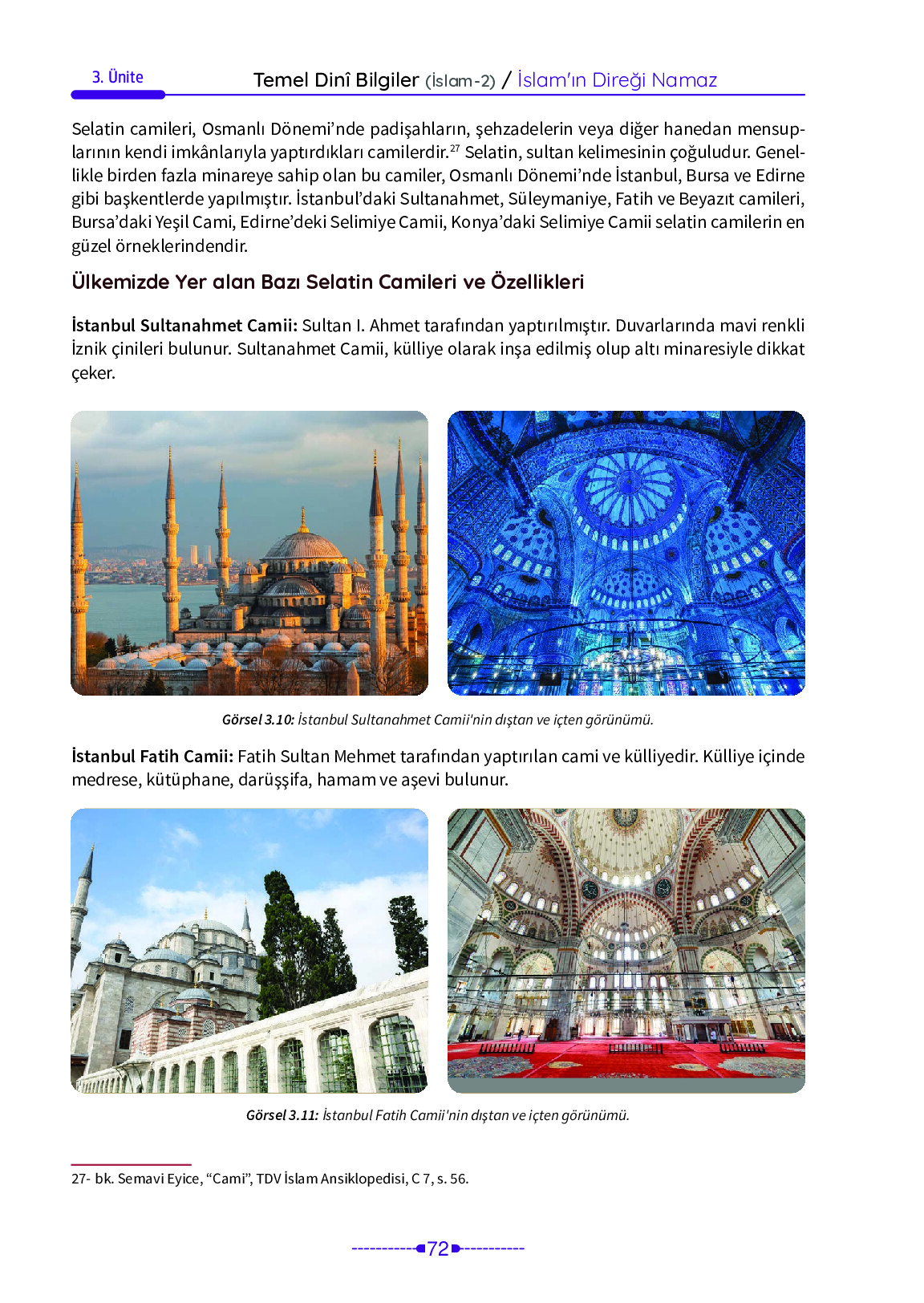 6. Sınıf Meb Yayınları Temel Dini Bilgiler İslam 2 Ders Kitabı Sayfa 72 Cevapları