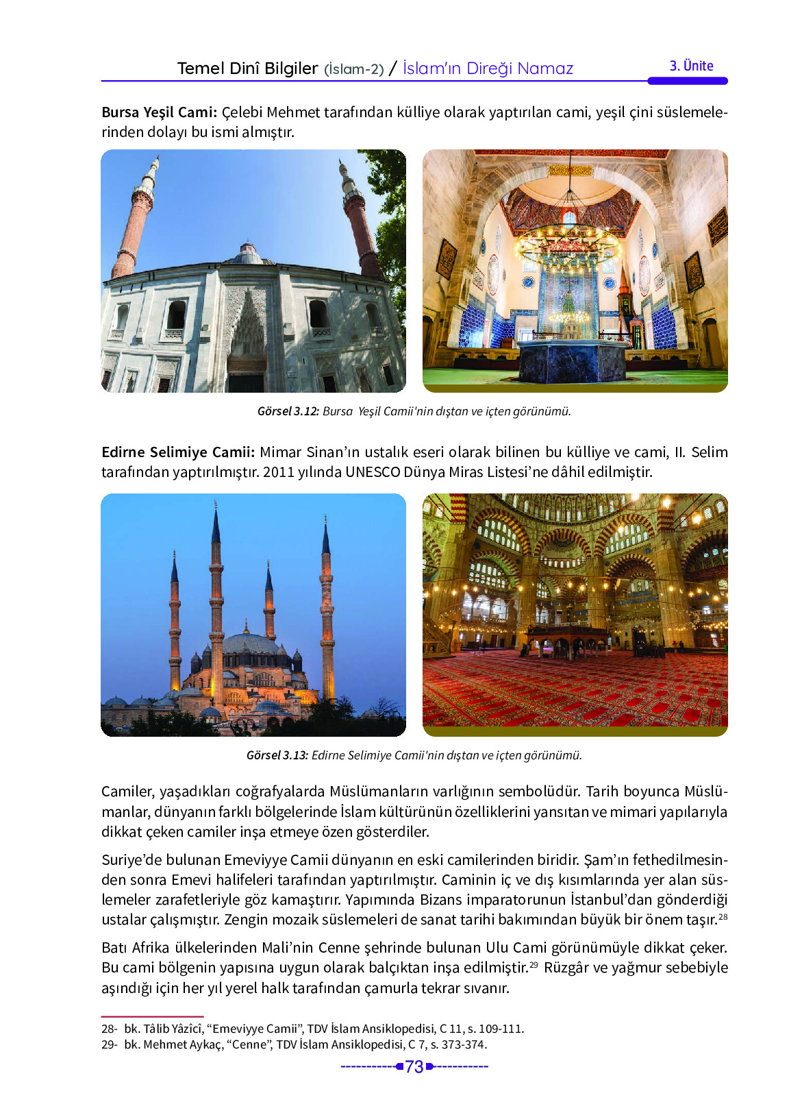 6. Sınıf Meb Yayınları Temel Dini Bilgiler İslam 2 Ders Kitabı Sayfa 73 Cevapları