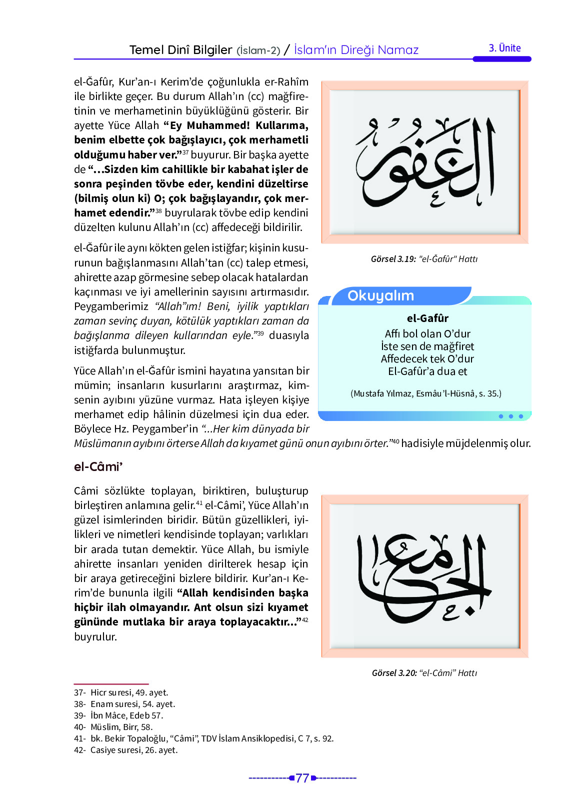 6. Sınıf Meb Yayınları Temel Dini Bilgiler İslam 2 Ders Kitabı Sayfa 77 Cevapları