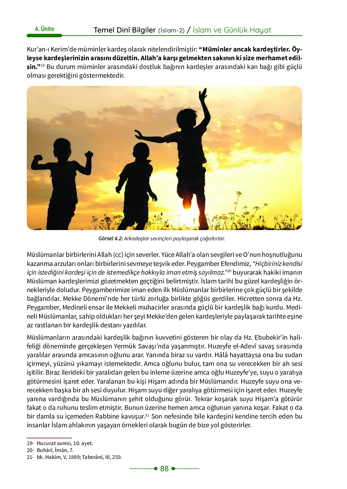 6. Sınıf Meb Yayınları Temel Dini Bilgiler İslam 2 Ders Kitabı Sayfa 88 Cevapları