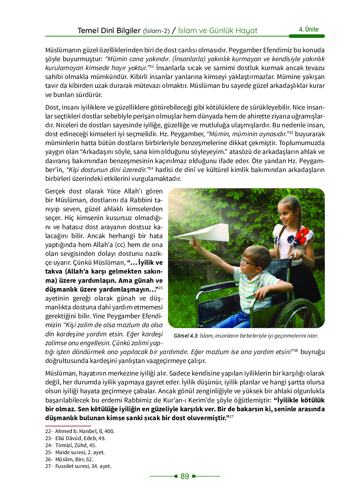 6. Sınıf Meb Yayınları Temel Dini Bilgiler İslam 2 Ders Kitabı Sayfa 89 Cevapları