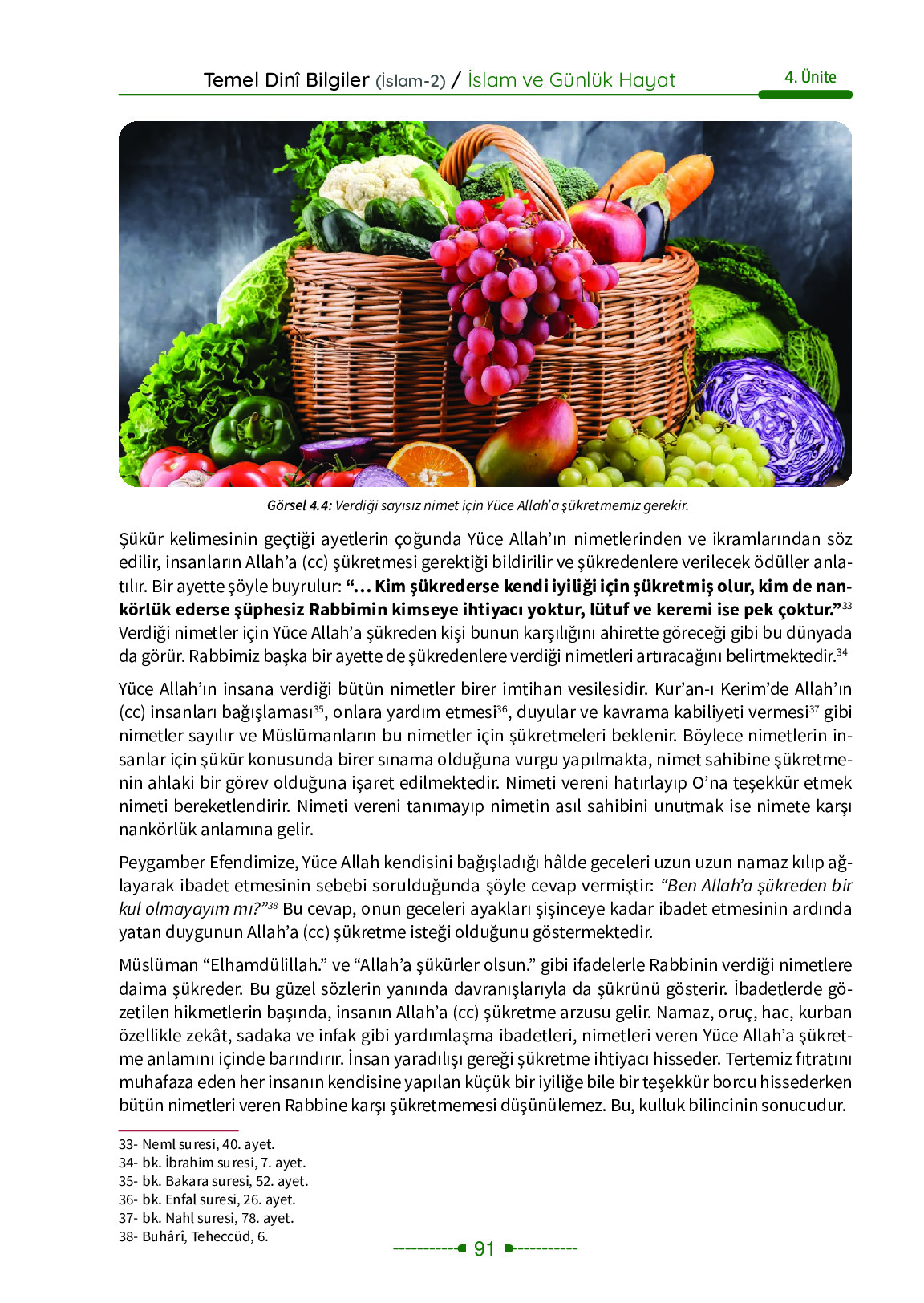 6. Sınıf Meb Yayınları Temel Dini Bilgiler İslam 2 Ders Kitabı Sayfa 91 Cevapları