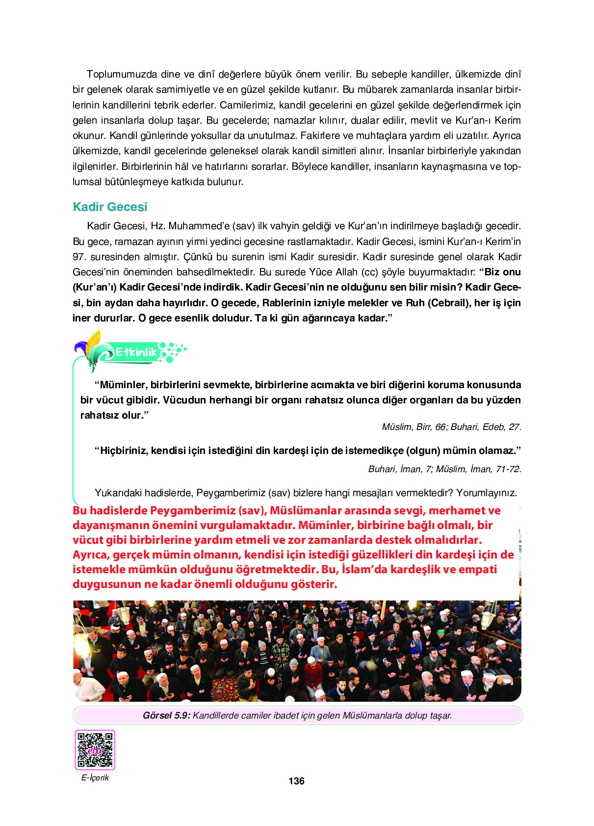 6. Sınıf Sdr Dikey Yayıncılık Din Kültürü Ve Ahlak Bilgisi Ders Kitabı Sayfa 136 Cevapları