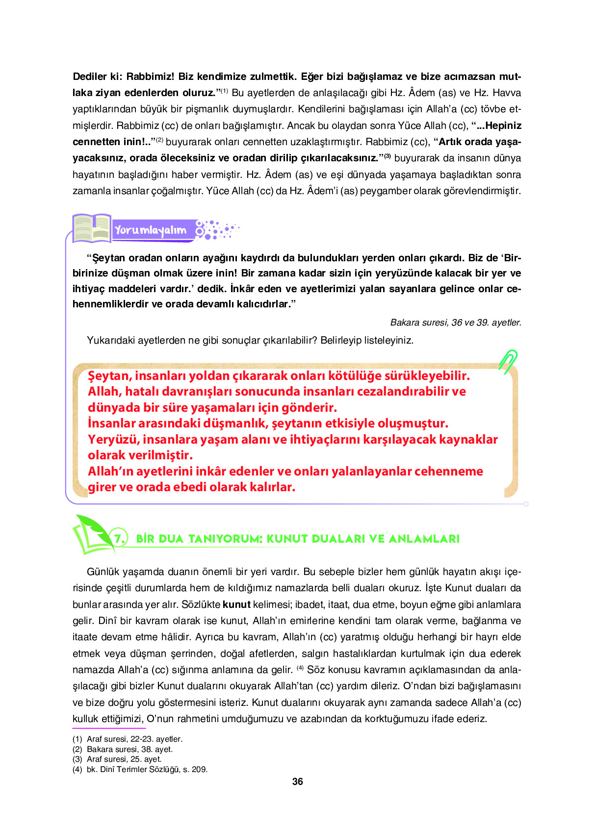 6. Sınıf Sdr Dikey Yayıncılık Din Kültürü Ve Ahlak Bilgisi Ders Kitabı Sayfa 36 Cevapları