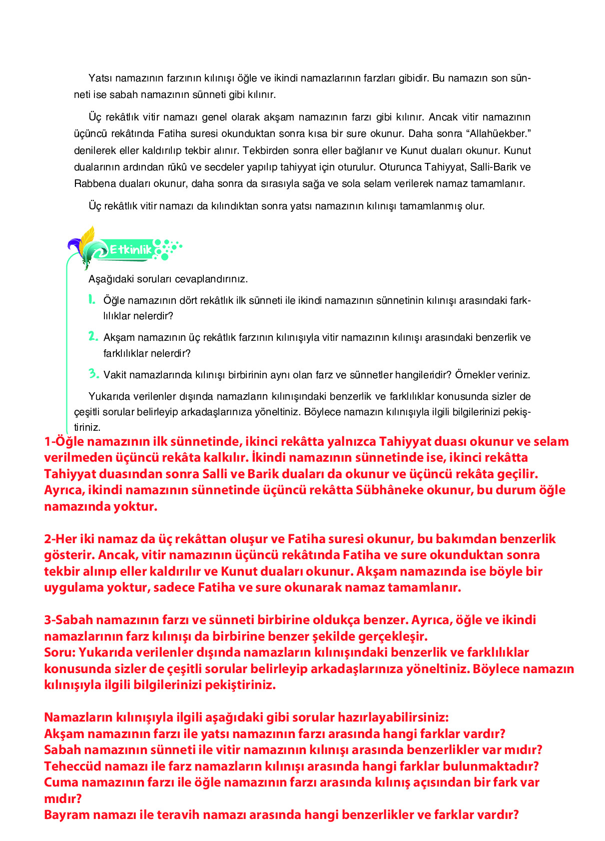 6. Sınıf Sdr Dikey Yayıncılık Din Kültürü Ve Ahlak Bilgisi Ders Kitabı Sayfa 58 Cevapları