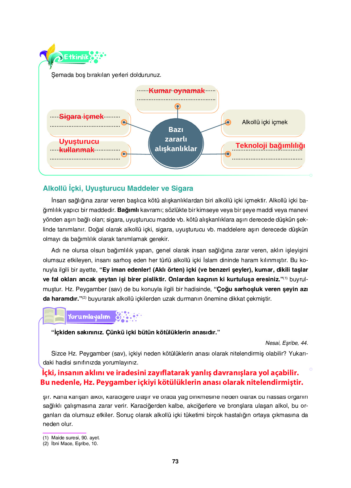 6. Sınıf Sdr Dikey Yayıncılık Din Kültürü Ve Ahlak Bilgisi Ders Kitabı Sayfa 73 Cevapları 6. Sınıf Sdr Dikey Yayıncılık Din Kültürü Ve Ahlak Bilgisi Ders Kitabı Sayfa 73 Cevapları