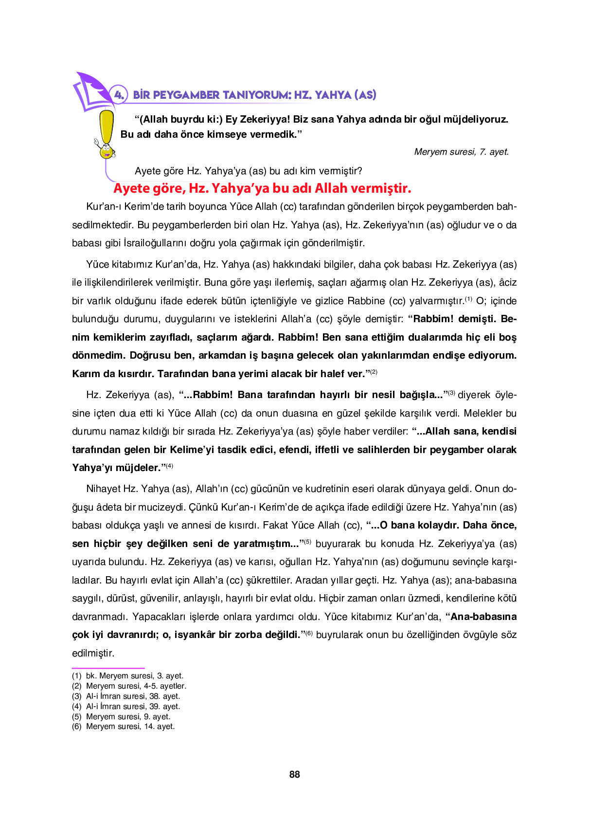 6. Sınıf Sdr Dikey Yayıncılık Din Kültürü Ve Ahlak Bilgisi Ders Kitabı Sayfa 88 Cevapları