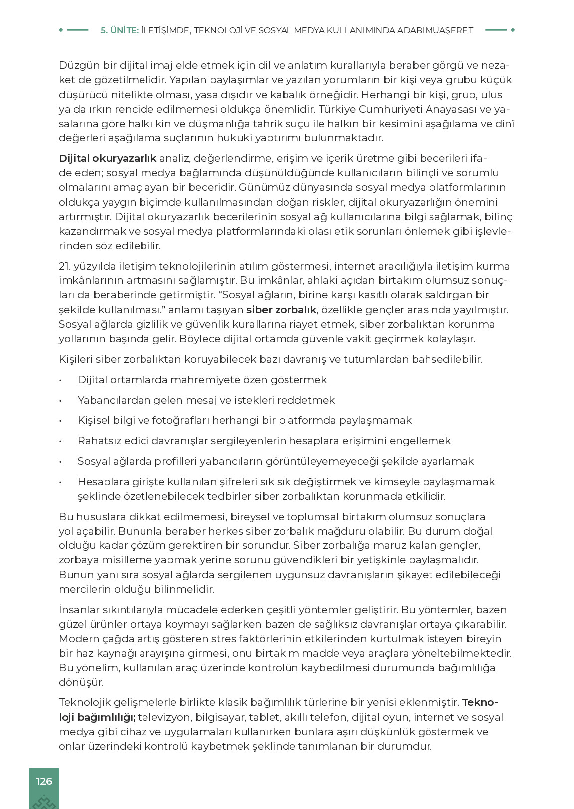 9. Sınıf Meb Yayınları Adabımuaşeret Ders Kitabı Sayfa 126 Cevapları