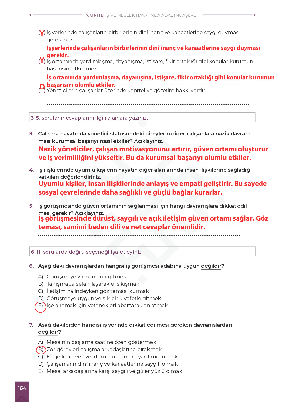 9. Sınıf Meb Yayınları Adabımuaşeret Ders Kitabı Sayfa 164 Cevapları 9. Sınıf Meb Yayınları Adabımuaşeret Ders Kitabı Sayfa 164 Cevapları