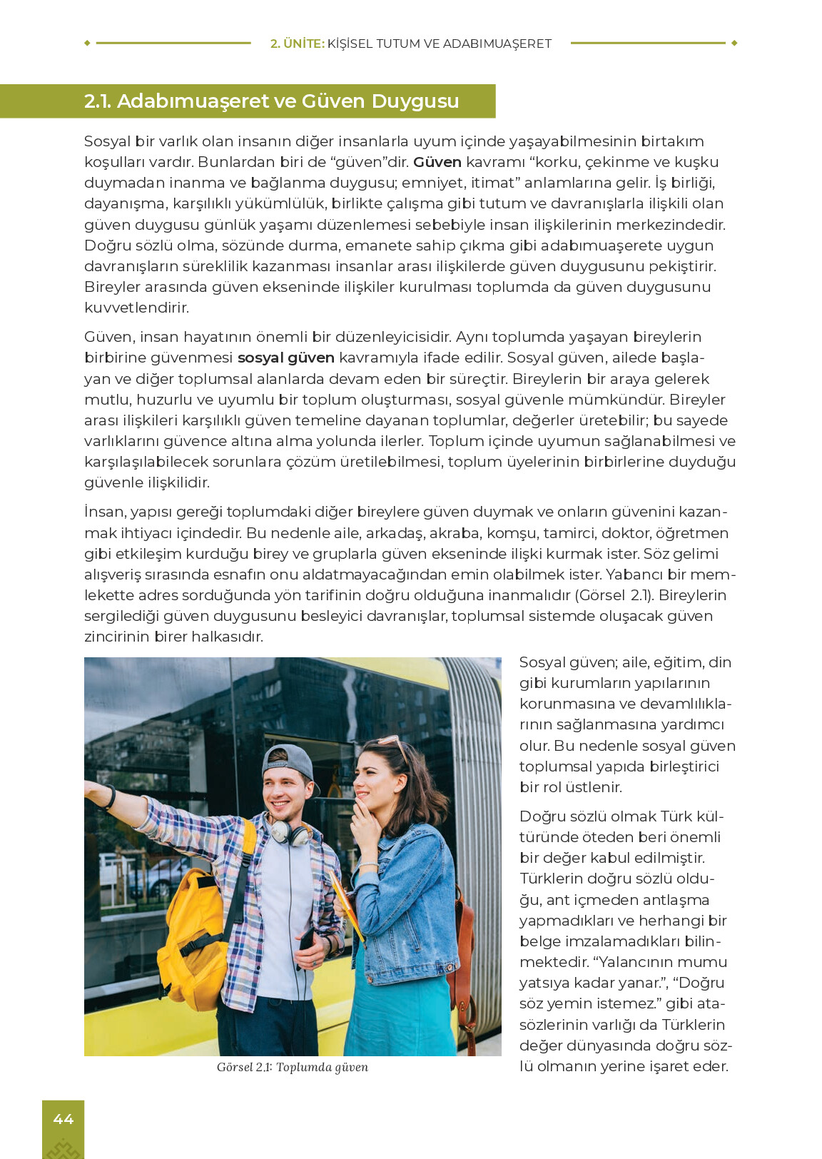 9. Sınıf Meb Yayınları Adabımuaşeret Ders Kitabı Sayfa 44 Cevapları