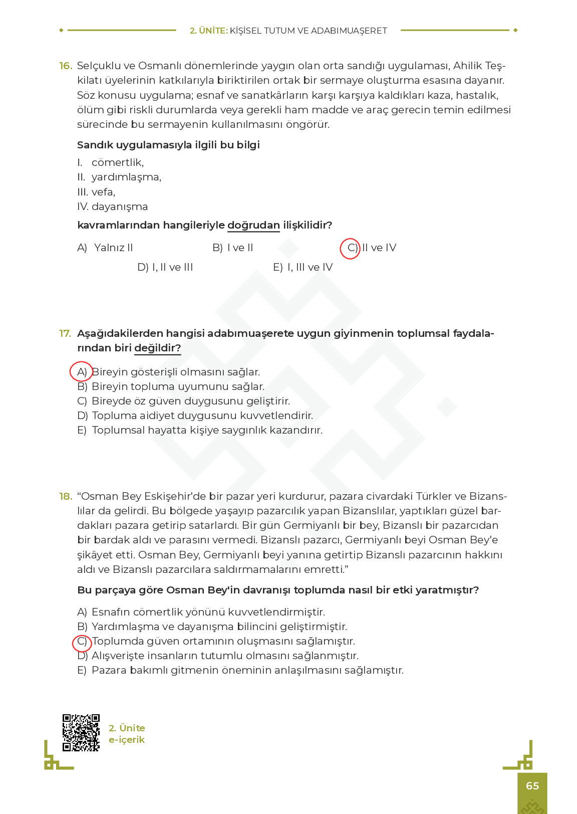 9. Sınıf Meb Yayınları Adabımuaşeret Ders Kitabı Sayfa 65 Cevapları 9. Sınıf Meb Yayınları Adabımuaşeret Ders Kitabı Sayfa 65 Cevapları