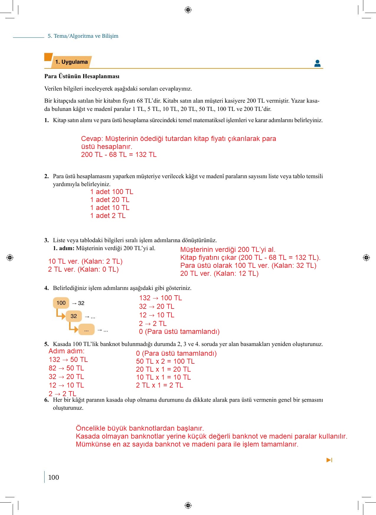 9. Sınıf Meb Yayınları Matematik 2. Kitap Ders Kitabı Sayfa 100 Cevapları