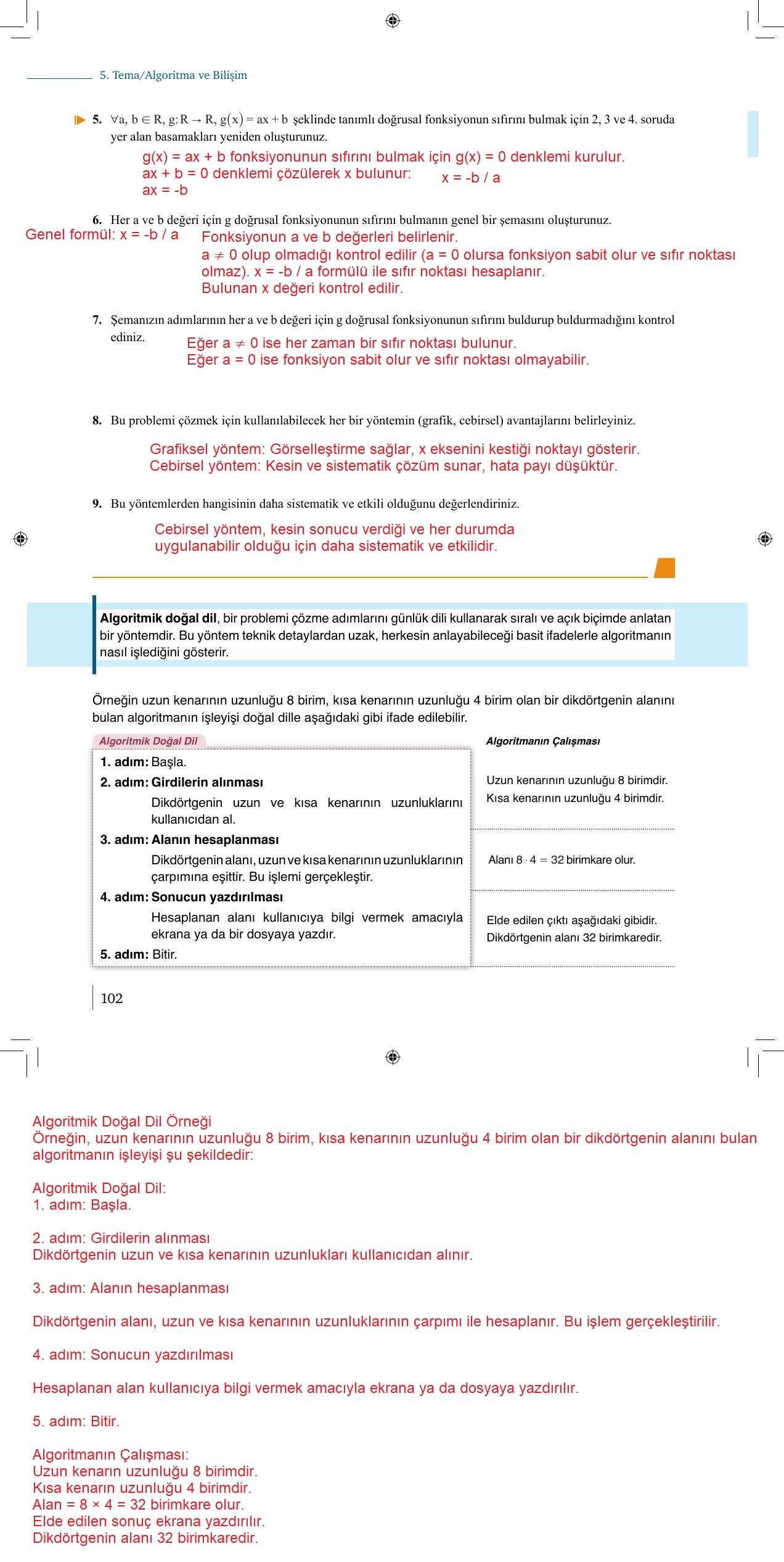 9. Sınıf Meb Yayınları Matematik 2. Kitap Ders Kitabı Sayfa 102 Cevapları