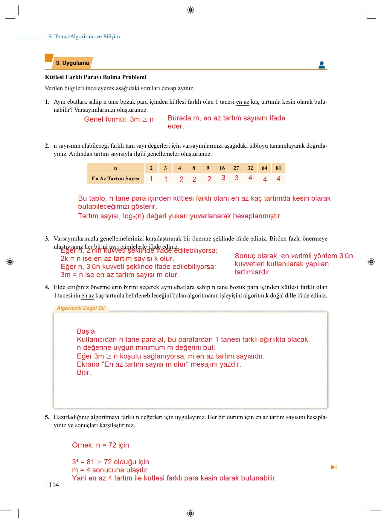 9. Sınıf Meb Yayınları Matematik 2. Kitap Ders Kitabı Sayfa 114 Cevapları