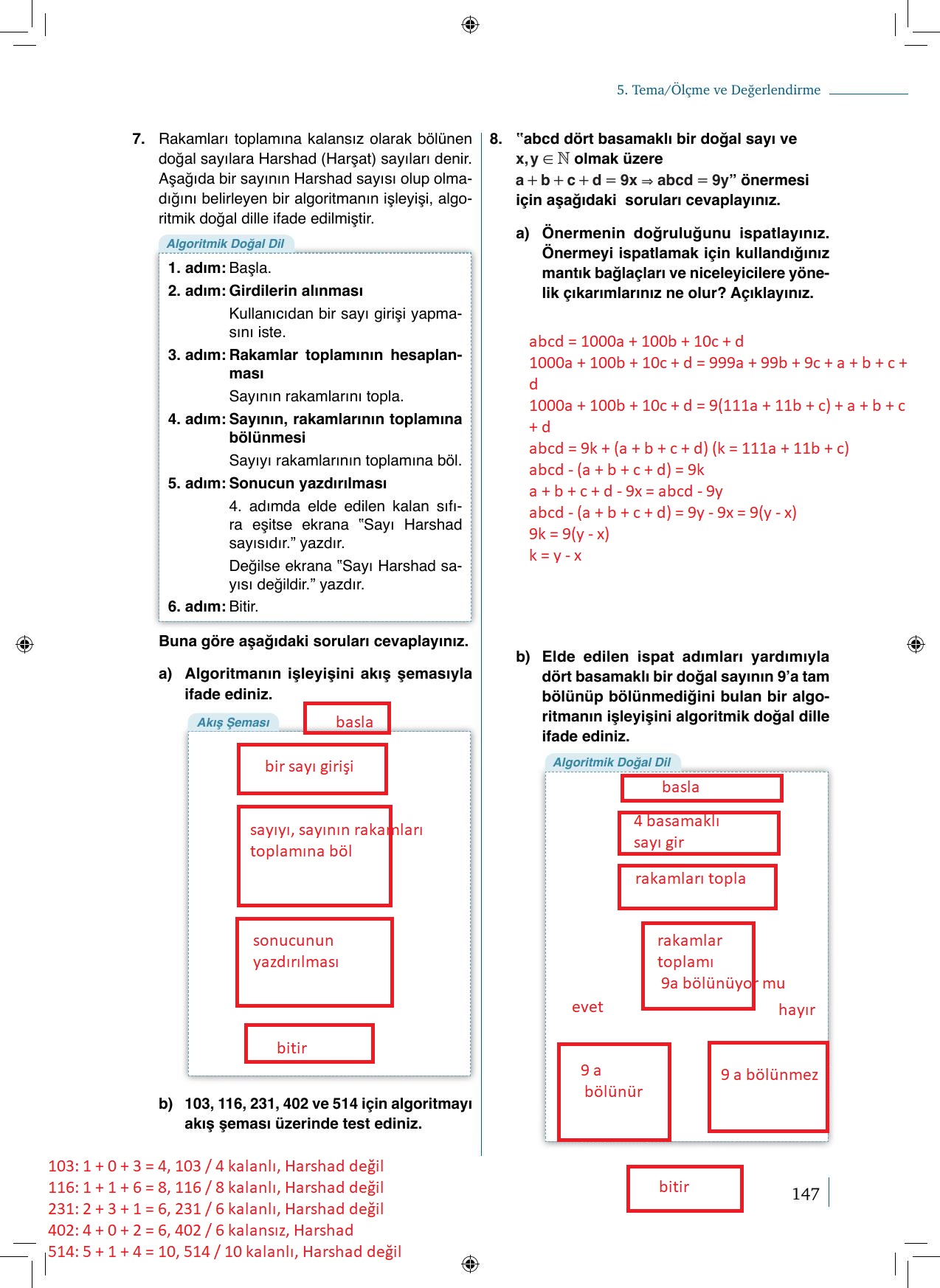 9. Sınıf Meb Yayınları Matematik 2. Kitap Ders Kitabı Sayfa 147 Cevapları