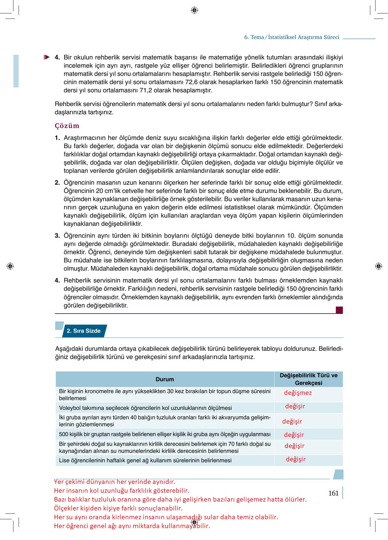9. Sınıf Meb Yayınları Matematik 2. Kitap Ders Kitabı Sayfa 161 Cevapları