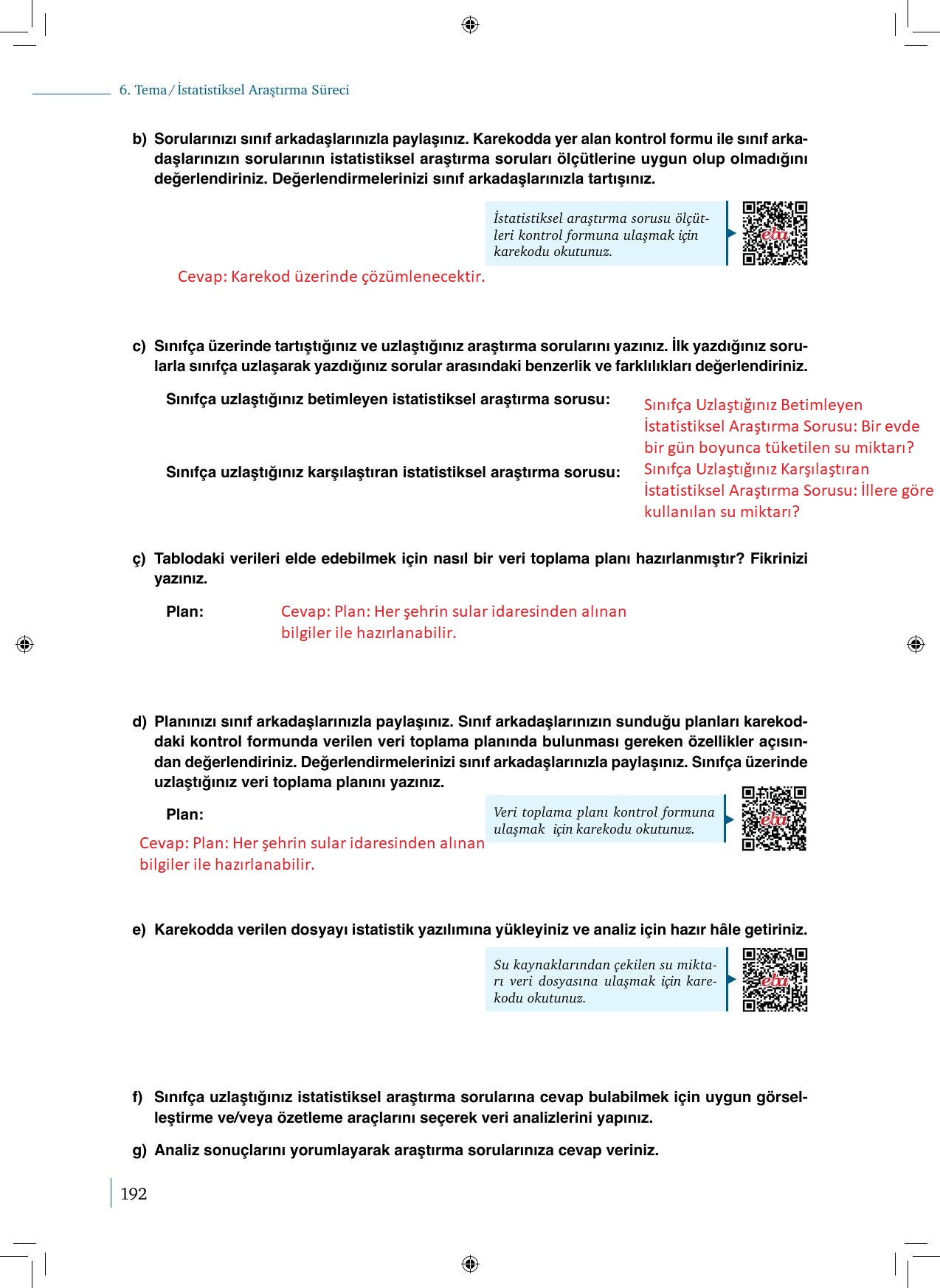 9. Sınıf Meb Yayınları Matematik 2. Kitap Ders Kitabı Sayfa 192 Cevapları