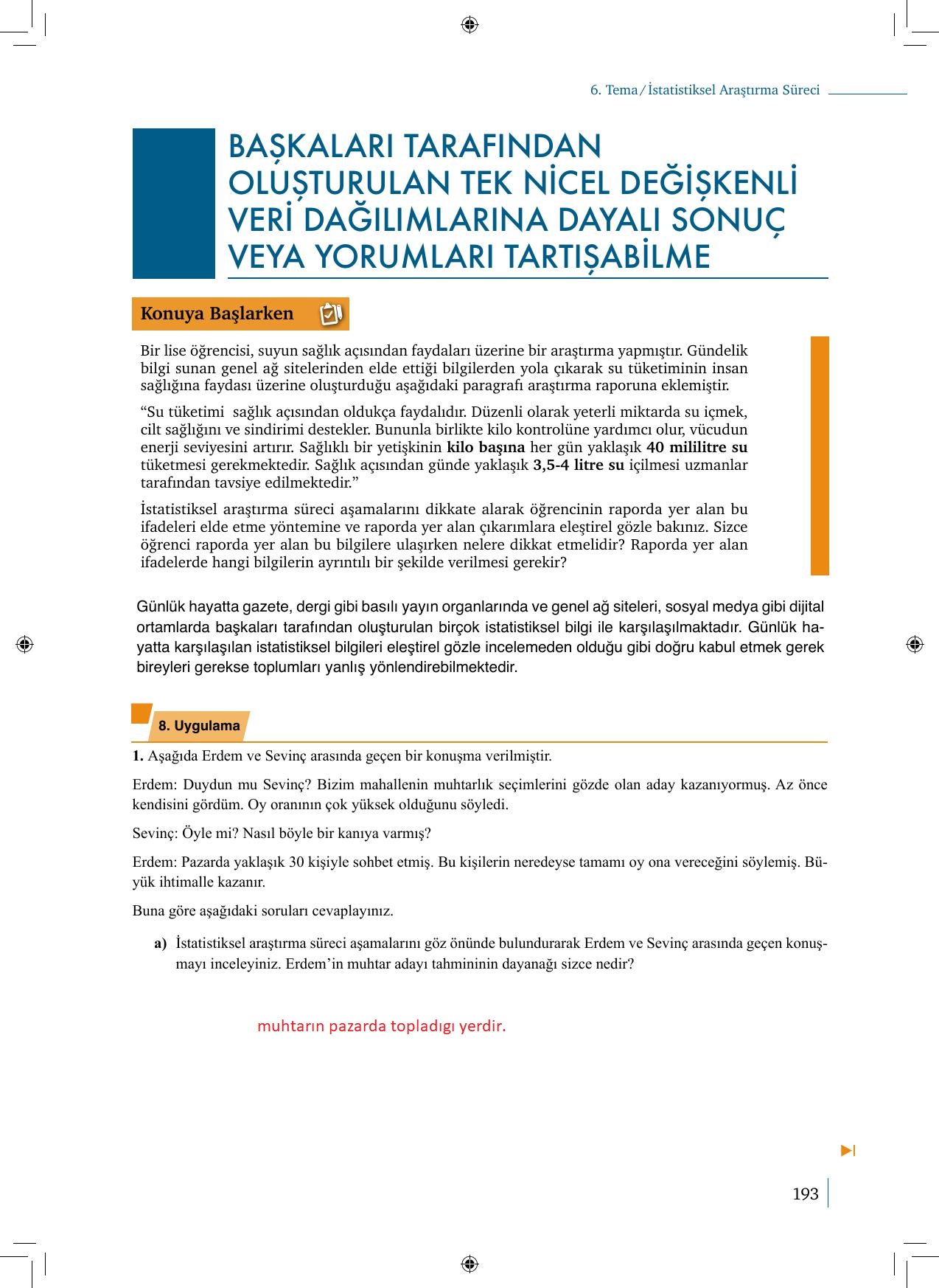 9. Sınıf Meb Yayınları Matematik 2. Kitap Ders Kitabı Sayfa 193 Cevapları