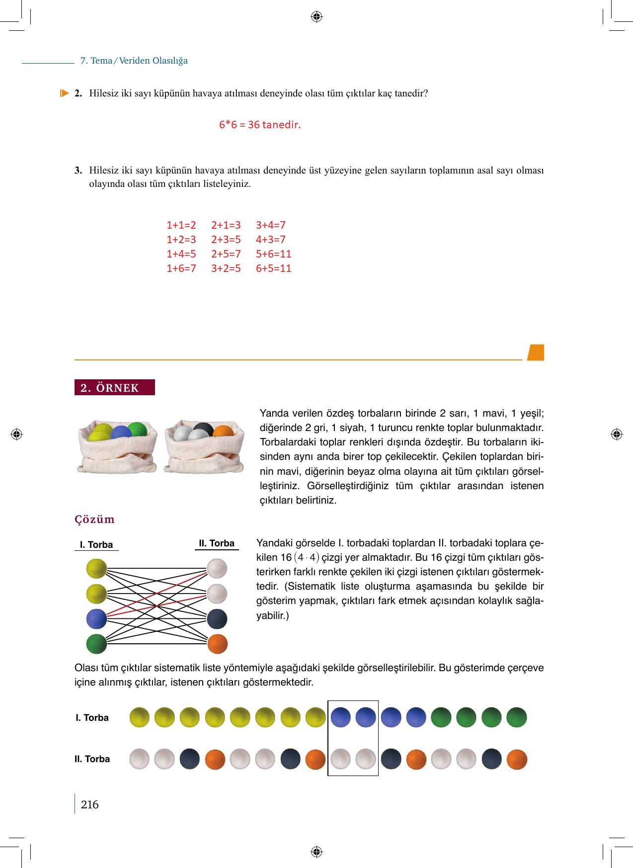 9. Sınıf Meb Yayınları Matematik 2. Kitap Ders Kitabı Sayfa 216 Cevapları