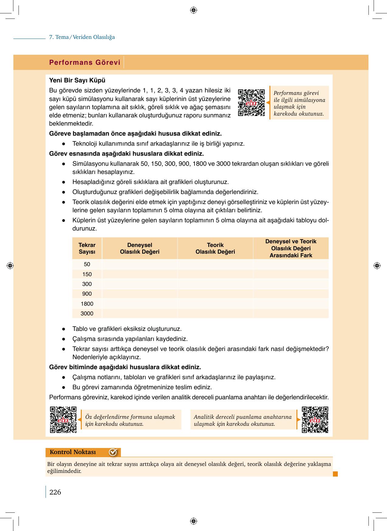 9. Sınıf Meb Yayınları Matematik 2. Kitap Ders Kitabı Sayfa 226 Cevapları