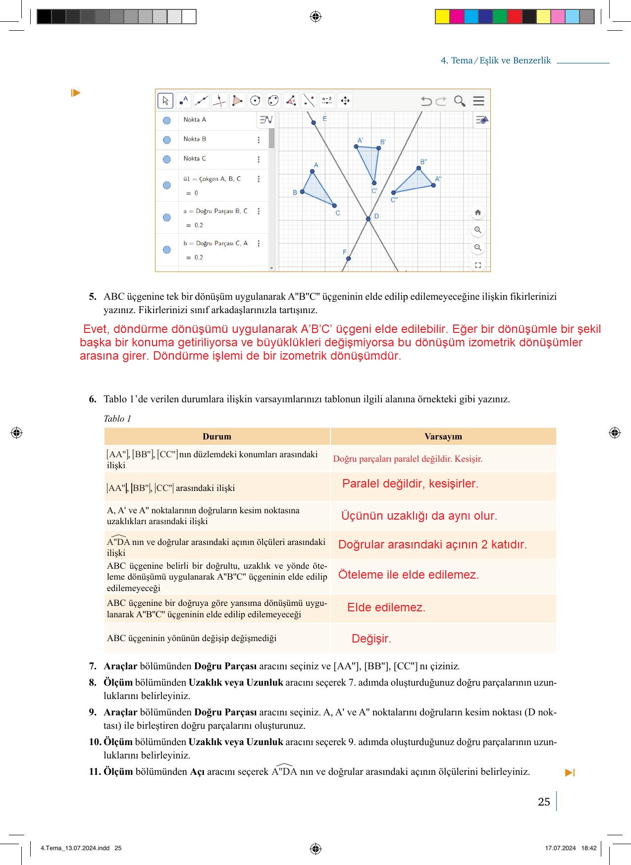 9. Sınıf Meb Yayınları Matematik 2. Kitap Ders Kitabı Sayfa 25 Cevapları