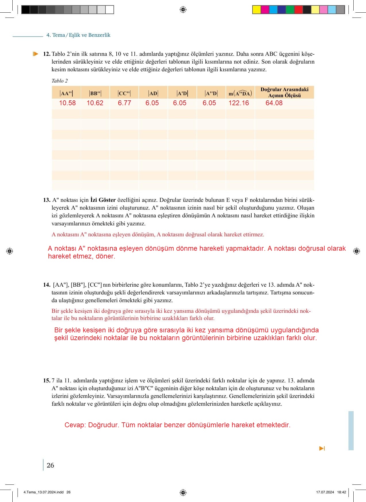 9. Sınıf Meb Yayınları Matematik 2. Kitap Ders Kitabı Sayfa 26 Cevapları
